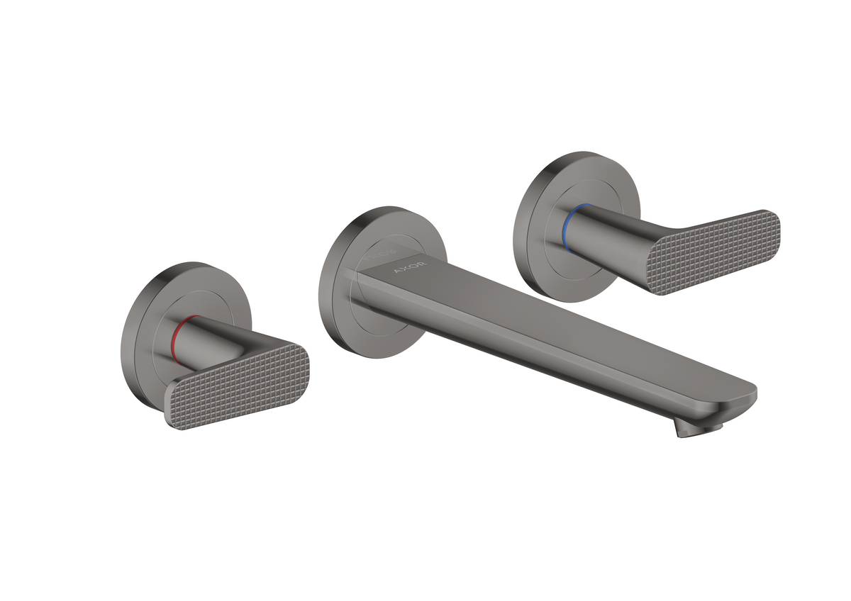 3-Loch Waschtischarmatur Unterputz für Wandmontage mit Auslauf 195 mm - Cubic cut