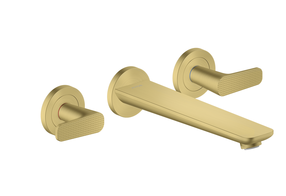 3-hole bath mixer for concealed installation wall-mounted - cubic cut