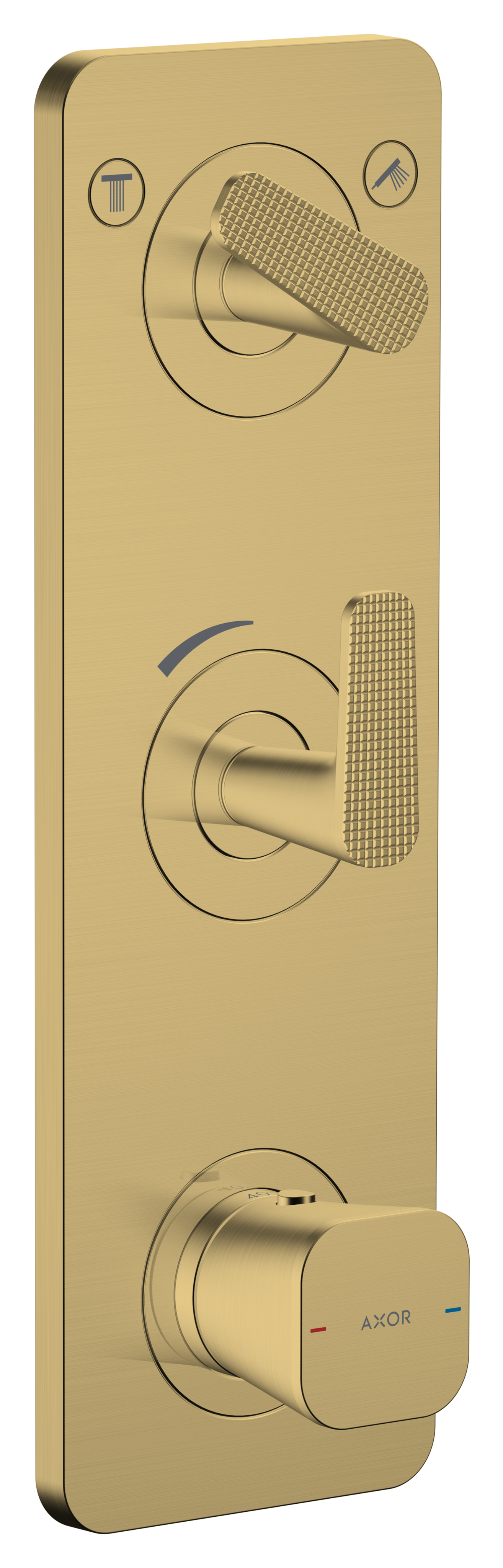 Inbouwthermostaat 380/120 met plaat voor 2 systemen - Cubic Cut