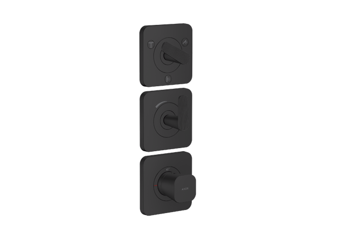 AXOR Citterio C Module thermostatique 380/120 encastré avec 3 sets de finitions pour 3 fonctions, coupe cubique — 49711670