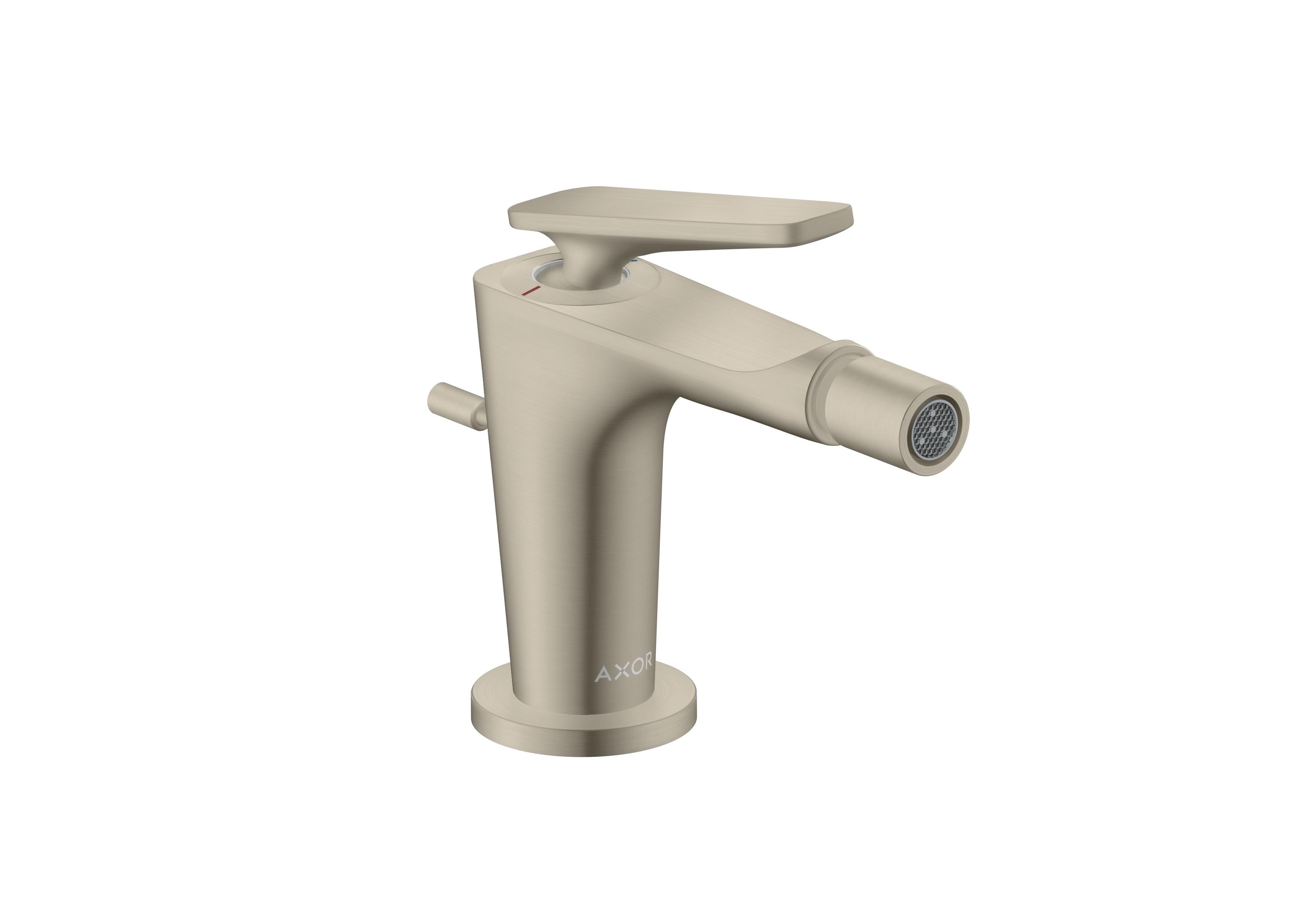 Single lever bidet mixer with pop-up waste set