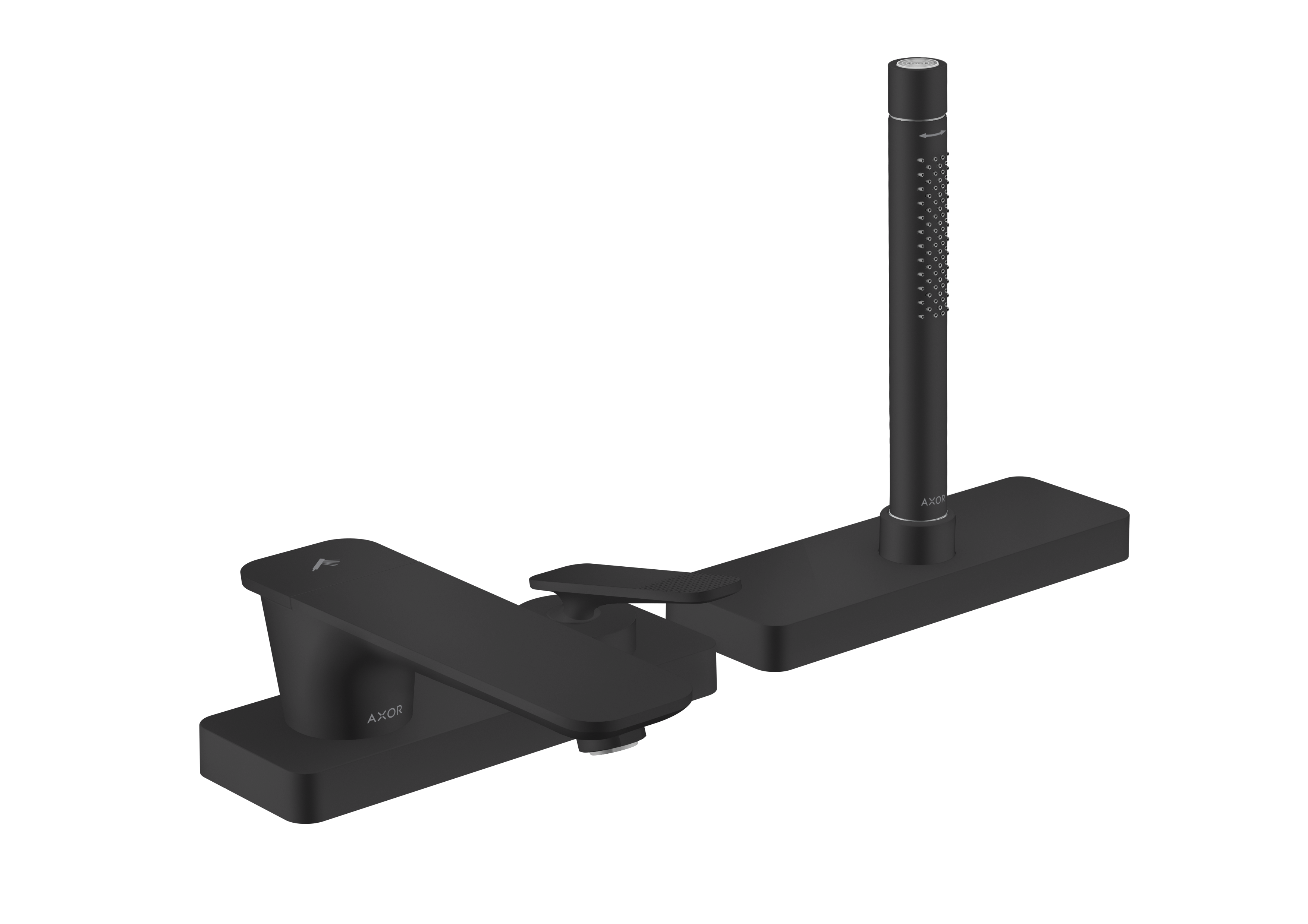 Mezclador monomando de 3 agujeros para borde de bañera con sBox - corte cúbico