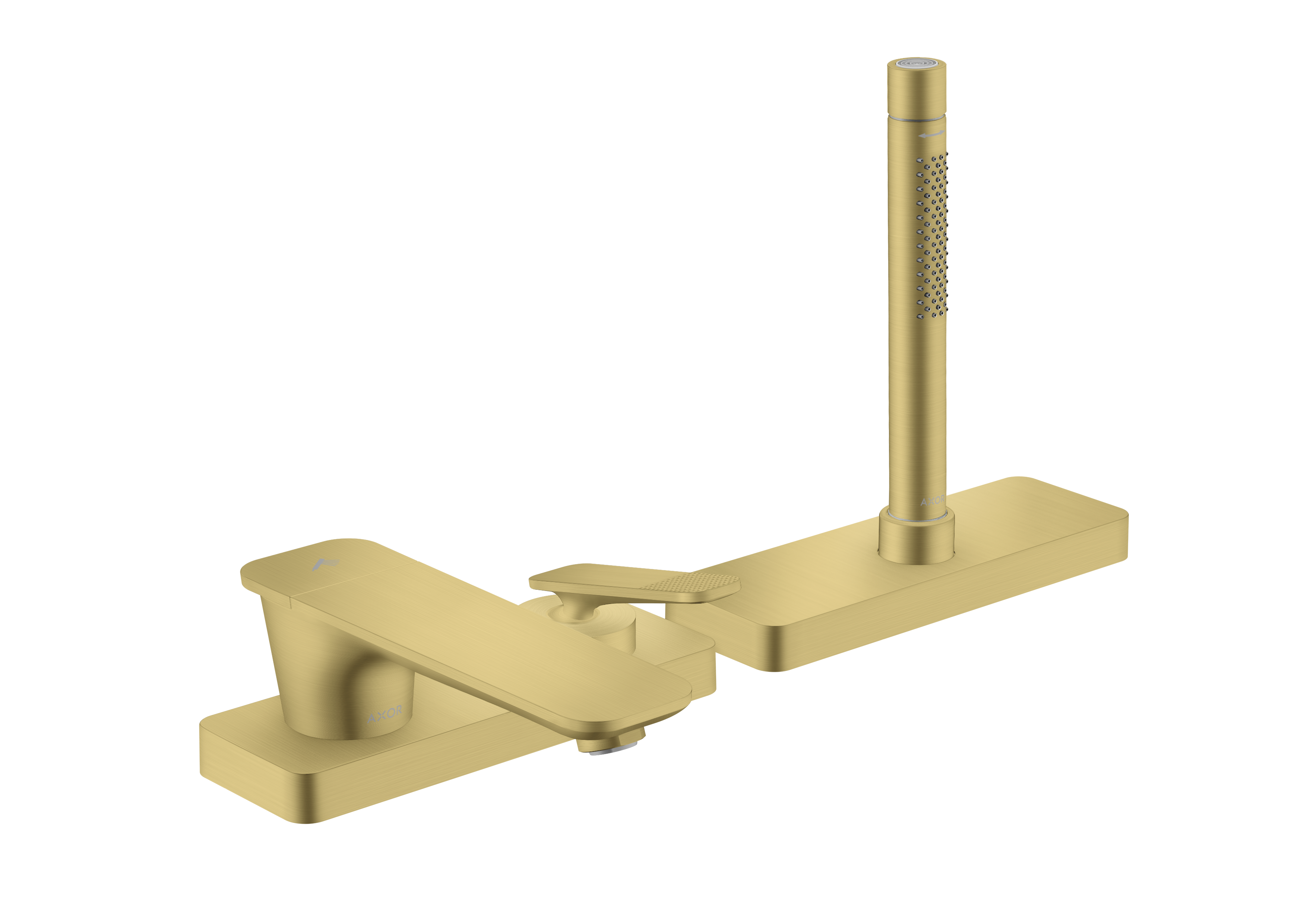 3-hole rim mounted single lever bath mixer with sBox - cubic cut