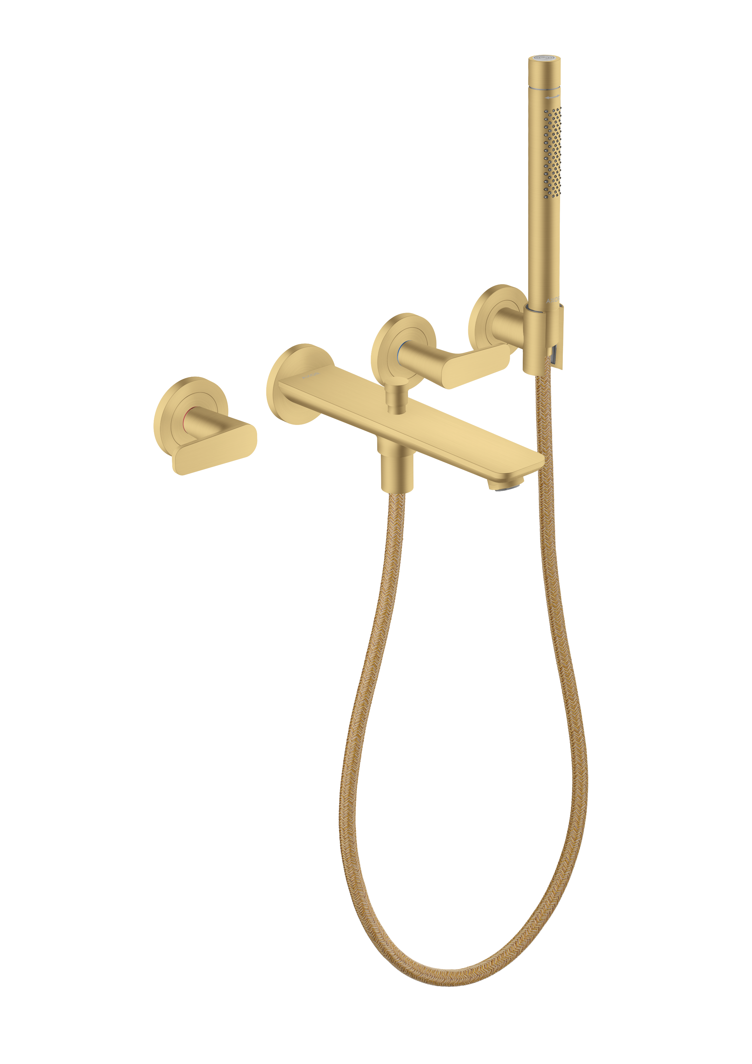 3-Hole Wall-Mounted Tub Filler with 1.75 GPM Handshower and Holder