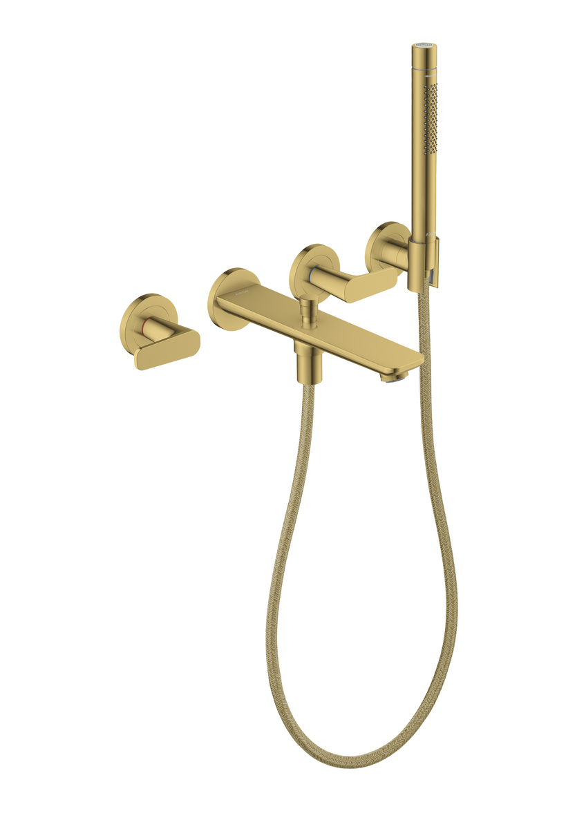 3-hole bath mixer for concealed installation wall-mounted with hand shower