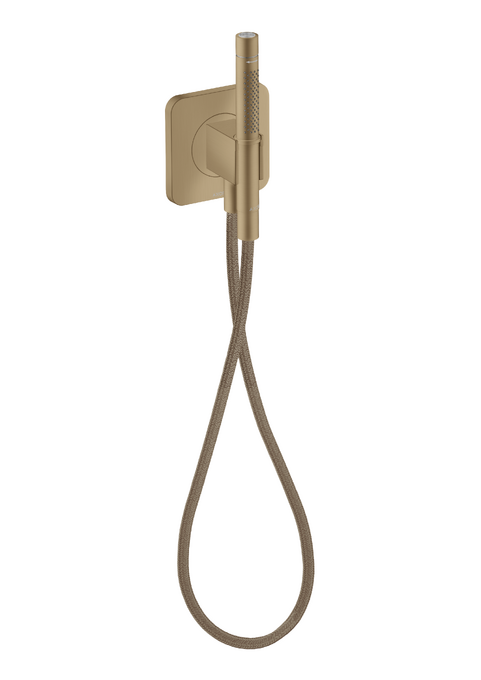 AXOR Citterio C Fixfit Porter 120/120 softsquare avec douchette baton et flexible textile — 49626140