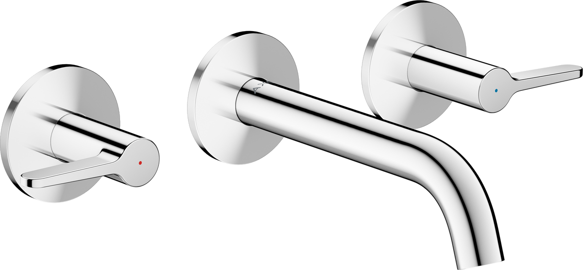 3-hole basin mixer for concealed installation wall-mounted with spout 160 mm and lever handles