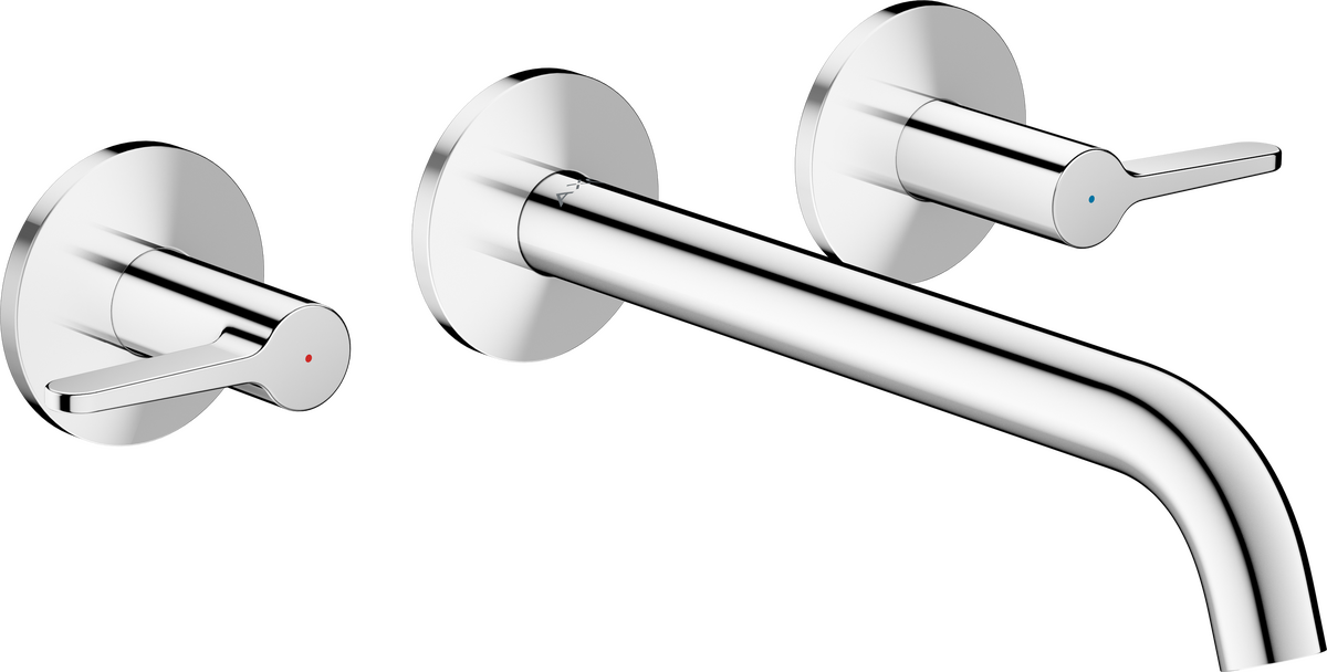 3-hole basin mixer for concealed installation wall-mounted with spout 220 mm and lever handles