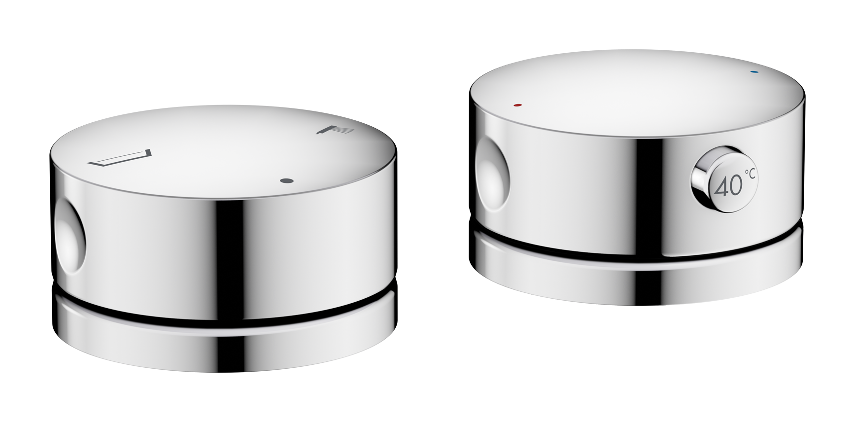 2-gats thermostatische mengkraan op badrand