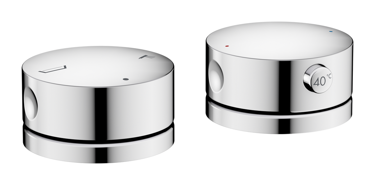 2-hole rim mounted thermostatic bath mixer