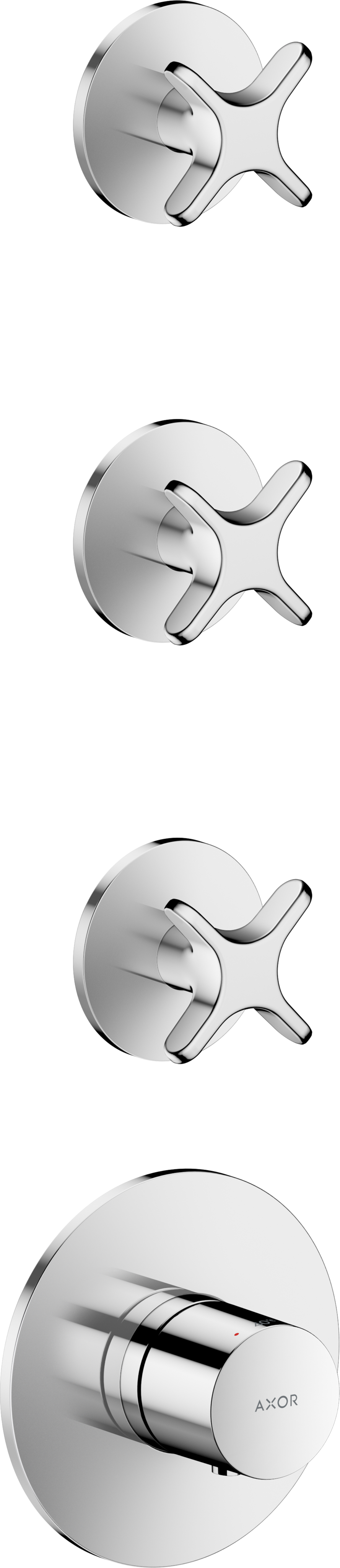 Inbouwthermostaatmodule voor 3 systemen met kruisgreep