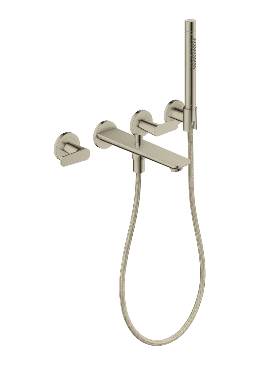 3-Hole Wall-Mounted Tub Filler with 1.75 GPM Handshower and Holder