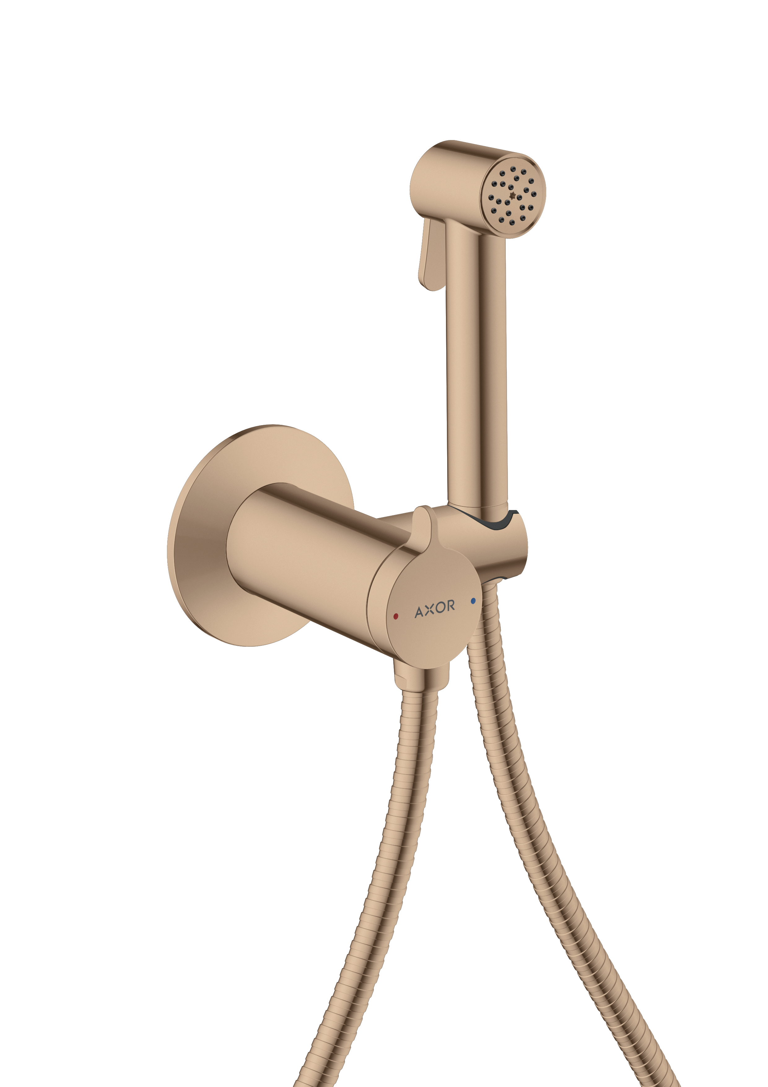 Bidette hand shower 1jet round for mixed water with shower holder and shower hose 1.25 m