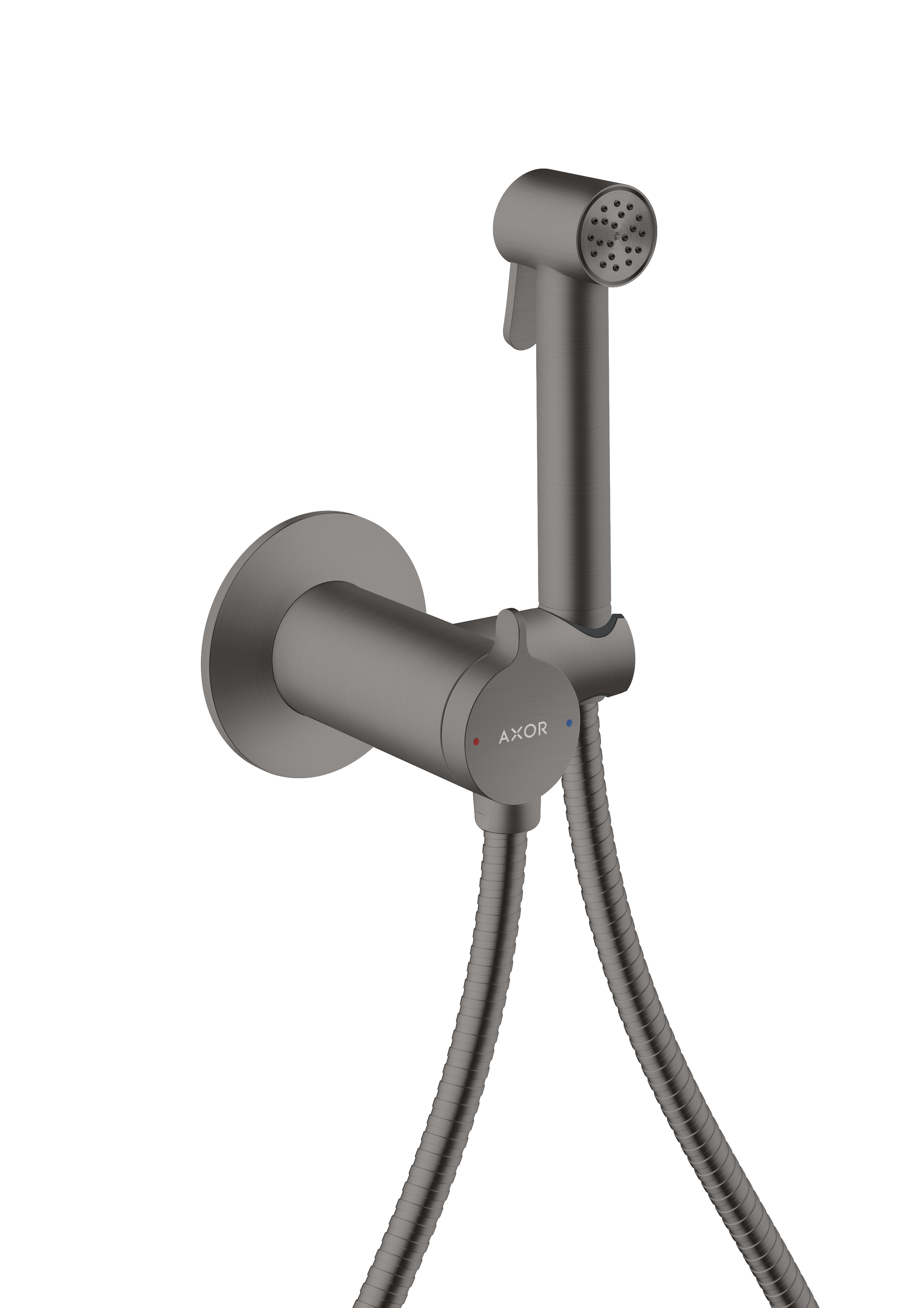 Bidette hand shower 1jet round for mixed water with shower holder and shower hose 1.25 m