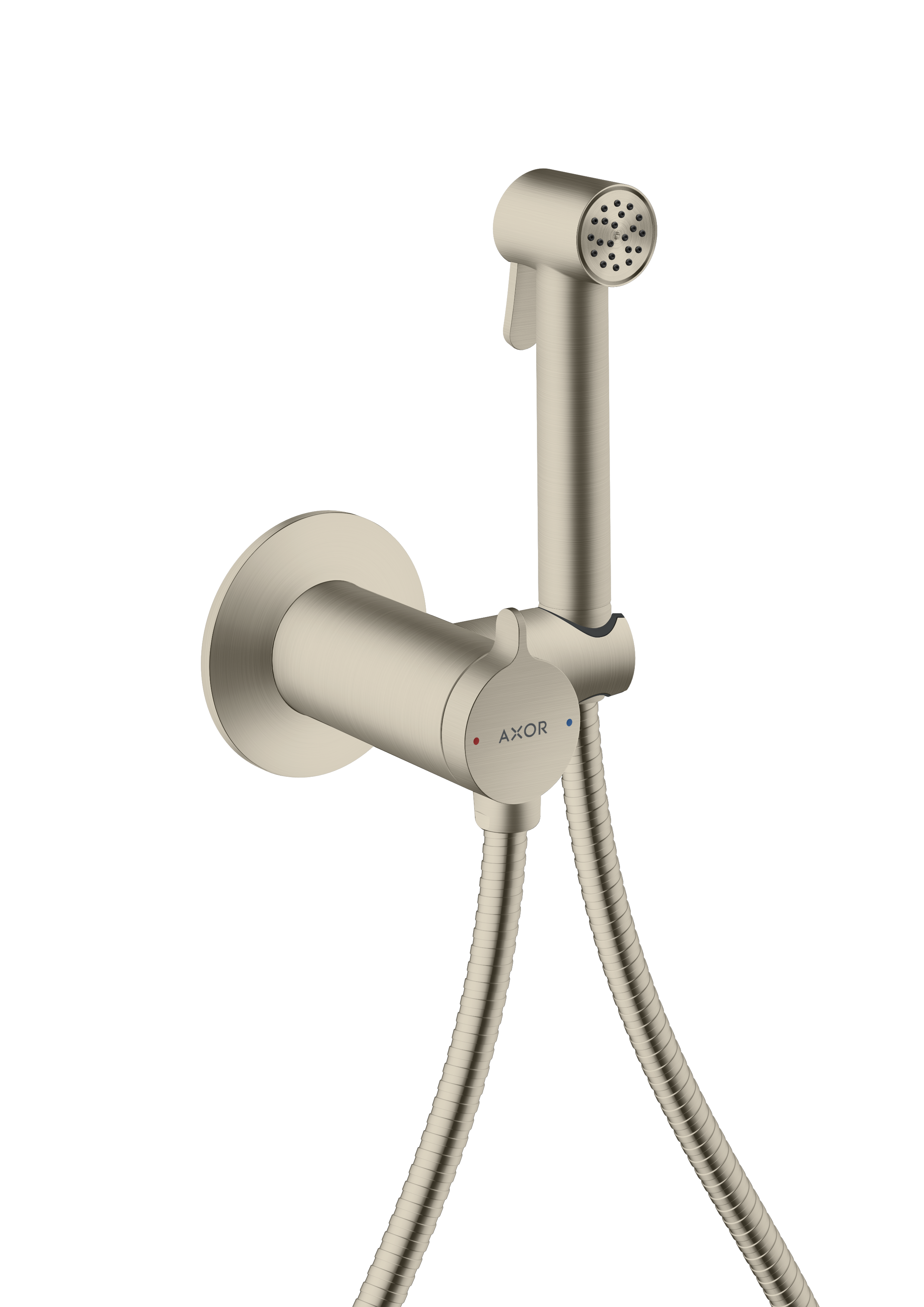 Bidette hand shower 1jet round for mixed water with shower holder and shower hose 1.25 m