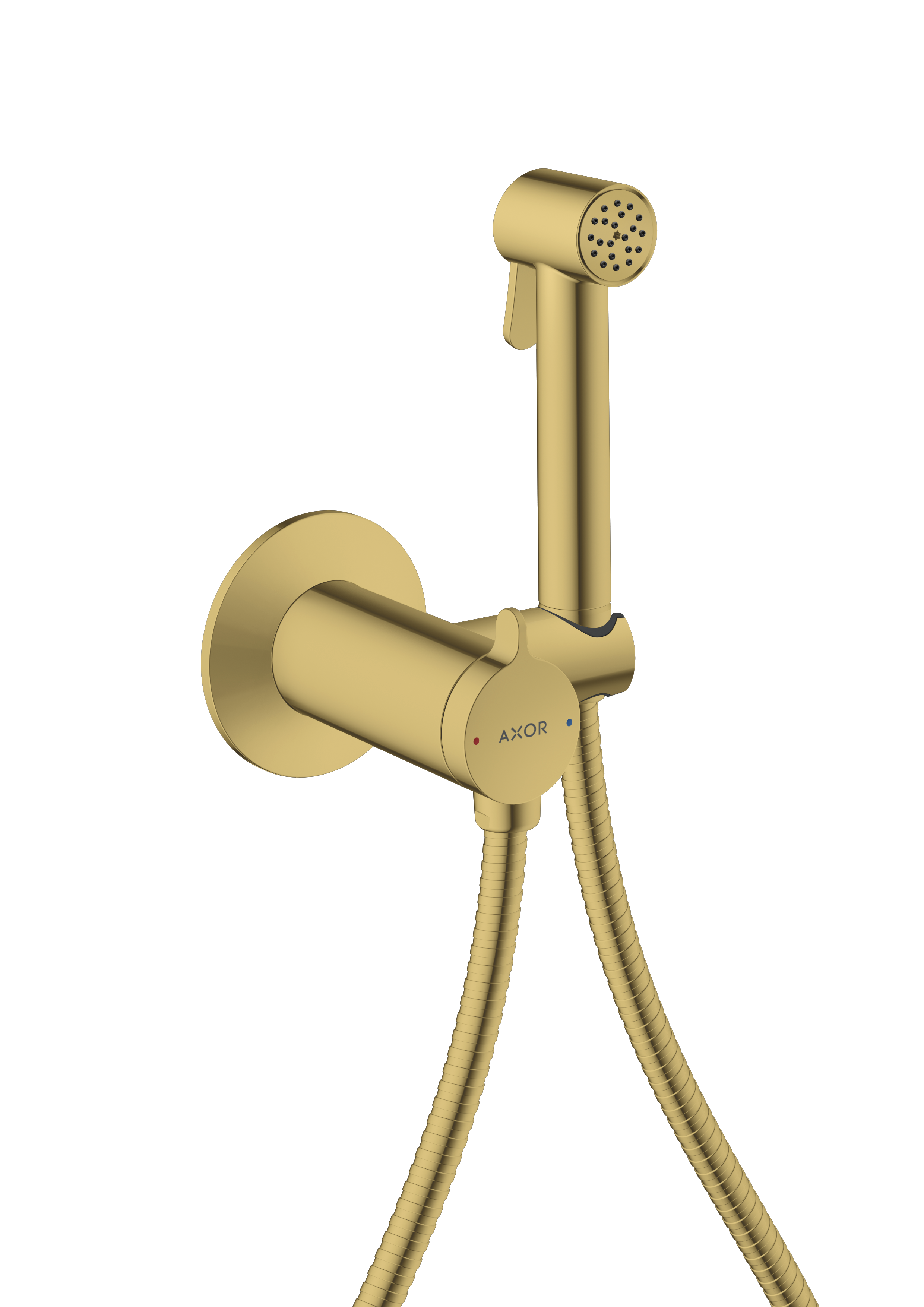 Bidette hand shower 1jet round for mixed water with shower holder and shower hose 1.25 m