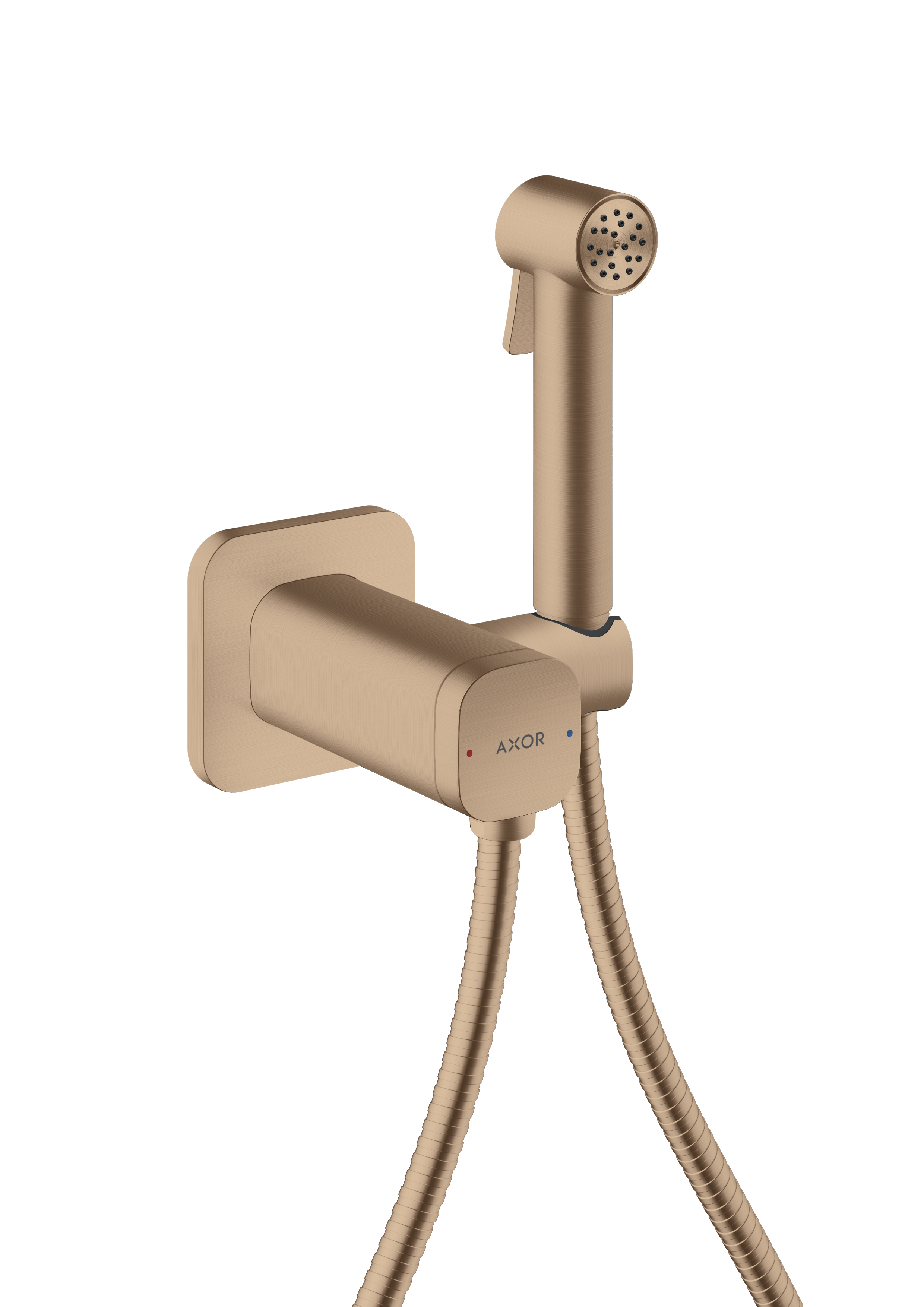Bidette hand shower 1jet softsquare for mixed water with shower holder and shower hose 1.25 m