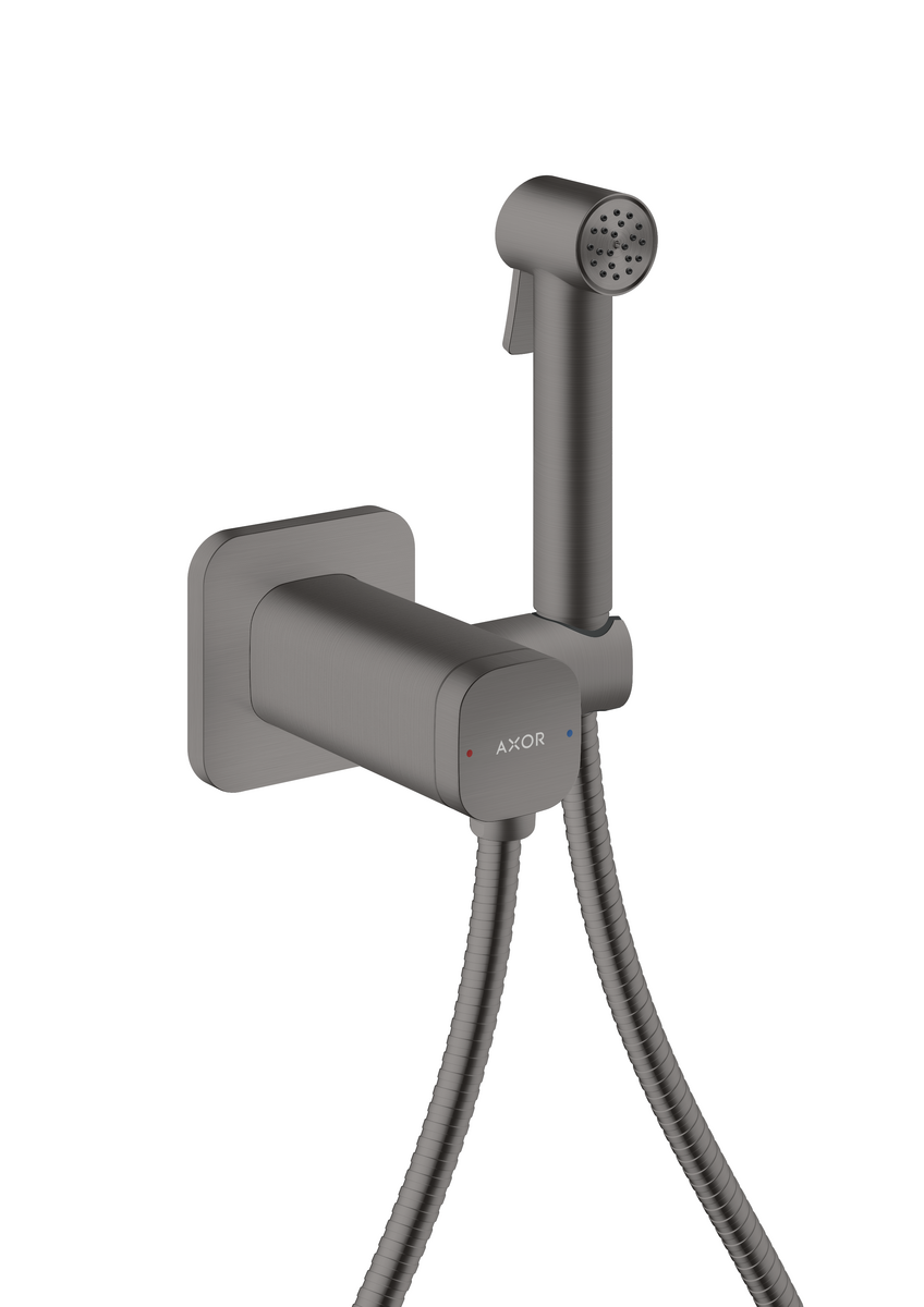 Bidette Handbrause 1jet softsquare für Mischwasser mit Brausehalter und Brauseschlauch 1