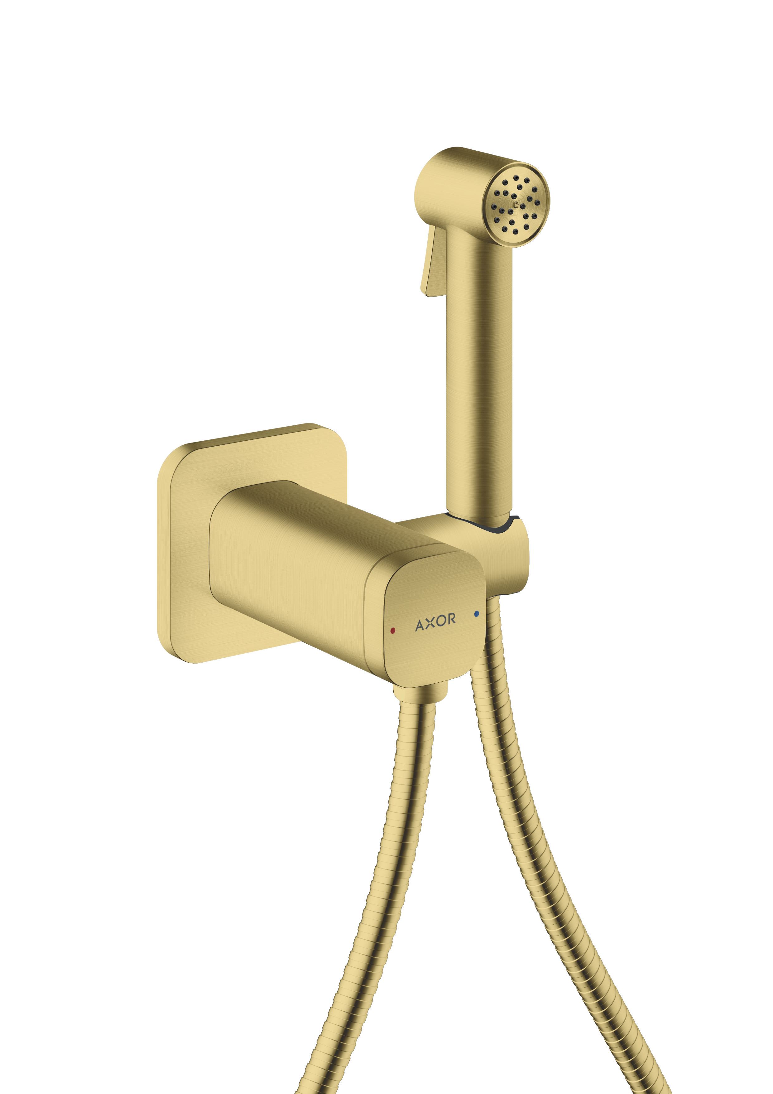 Bidette Handbrause 1jet softsquare für Mischwasser mit Brausehalter und Brauseschlauch 1