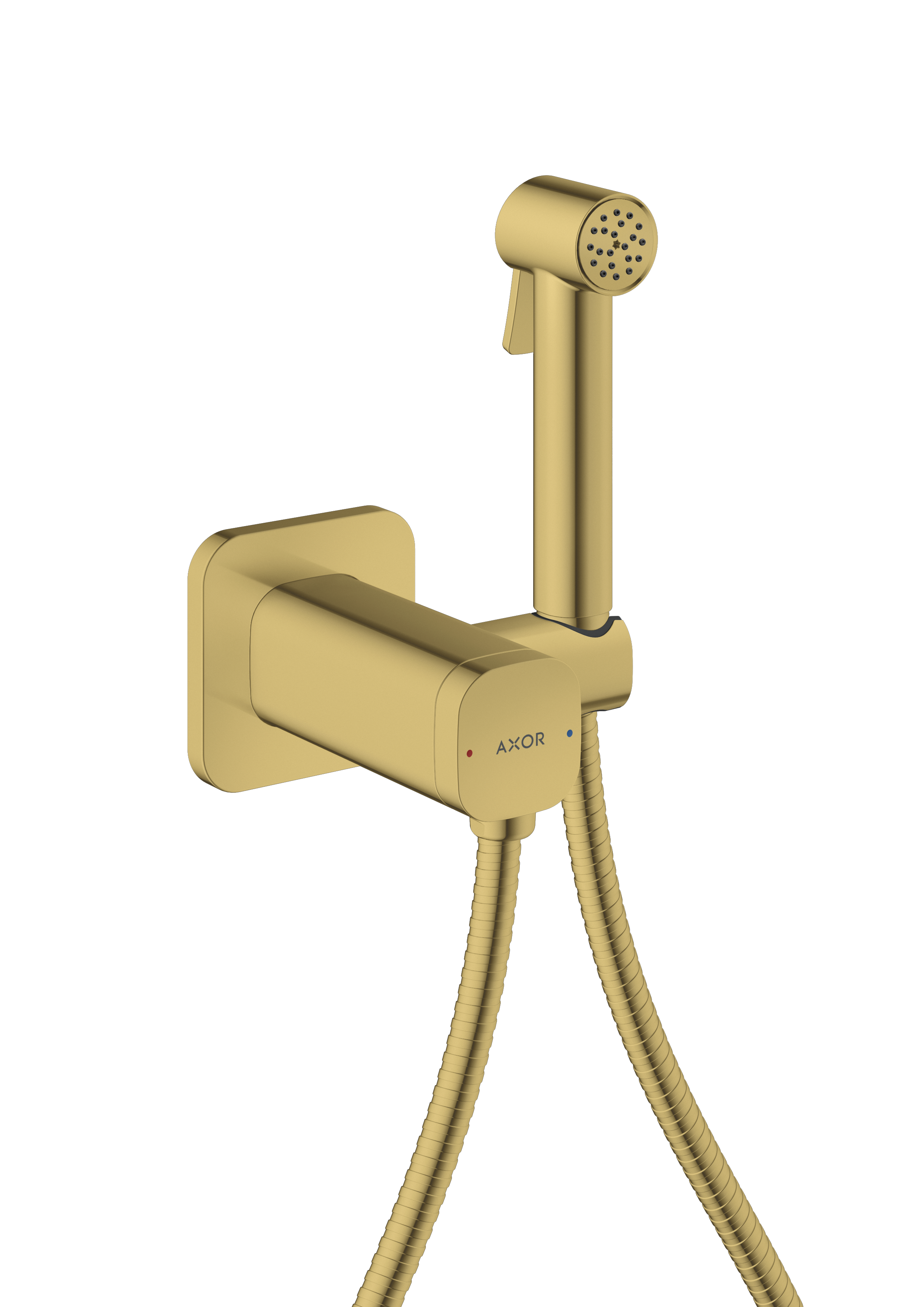 Bidette hand shower 1jet softsquare for mixed water with shower holder and shower hose 1.25 m