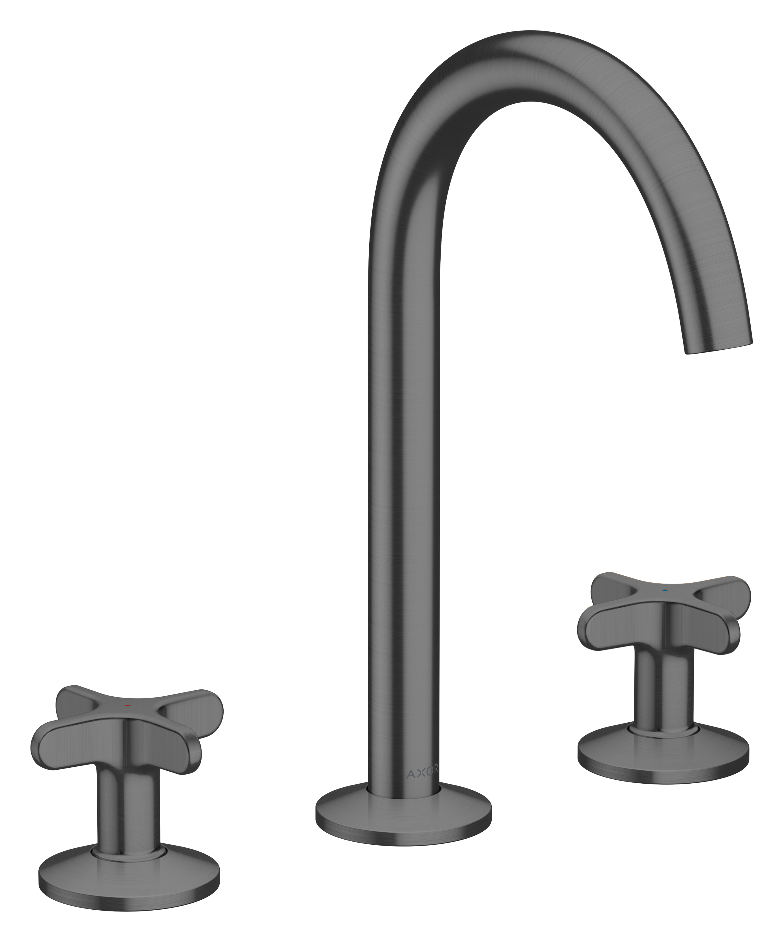 3-hole basin mixer 170 with cross handles and push-open waste set