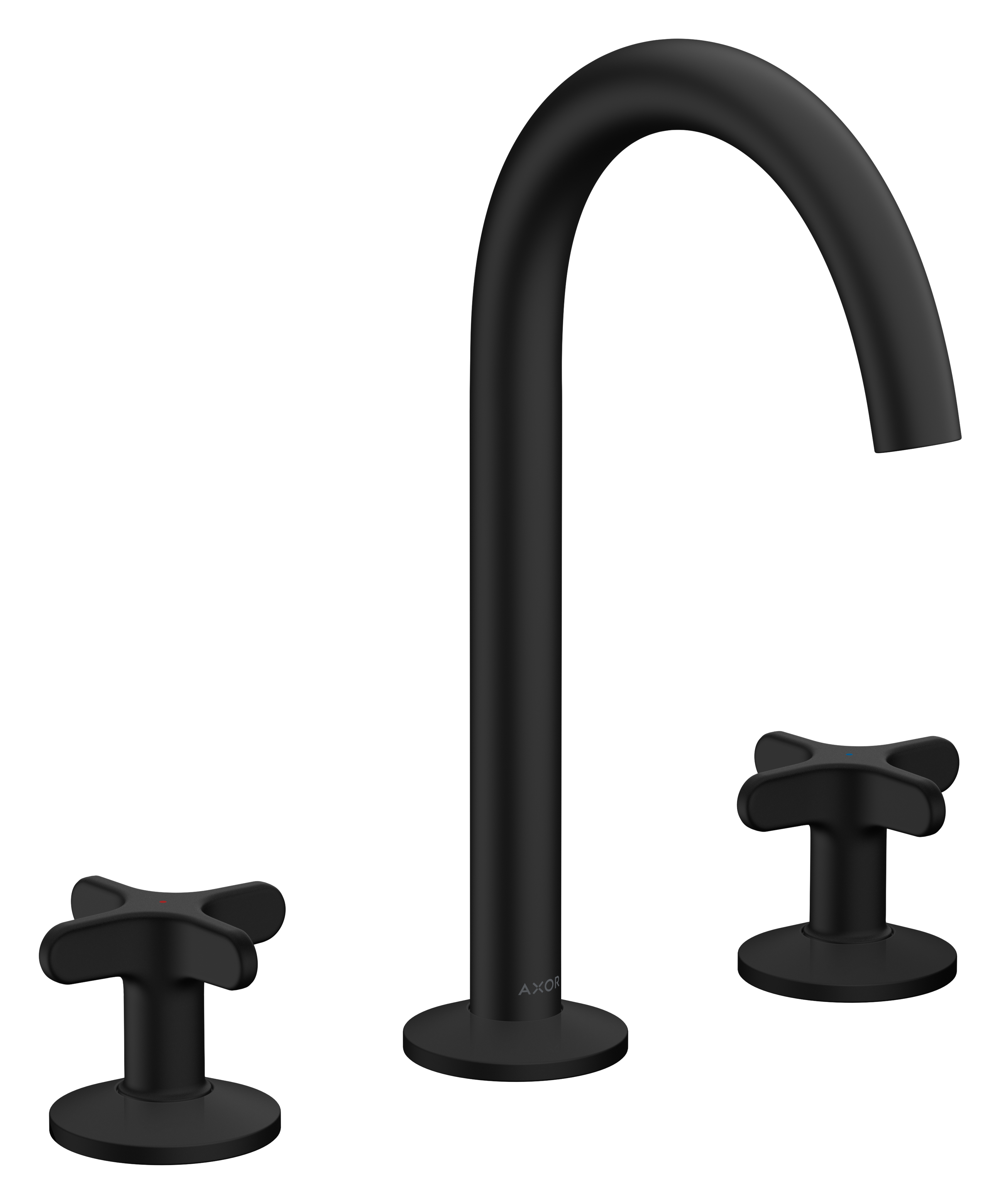 3-hole basin mixer 170 with cross handles and push-open waste set