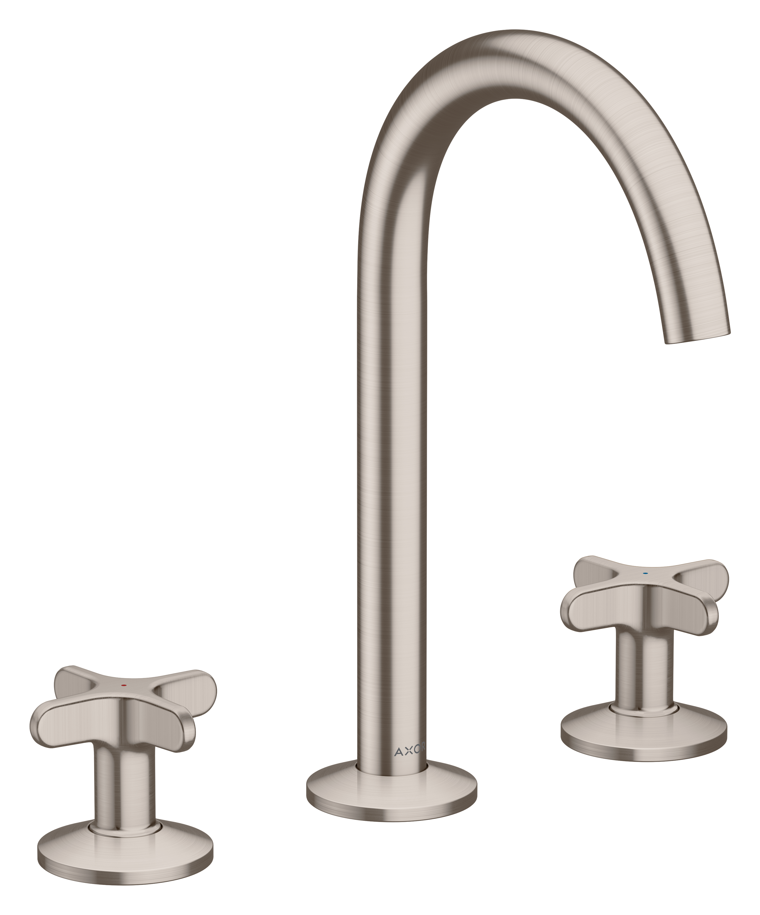 3-hole basin mixer 170 with cross handles and push-open waste set