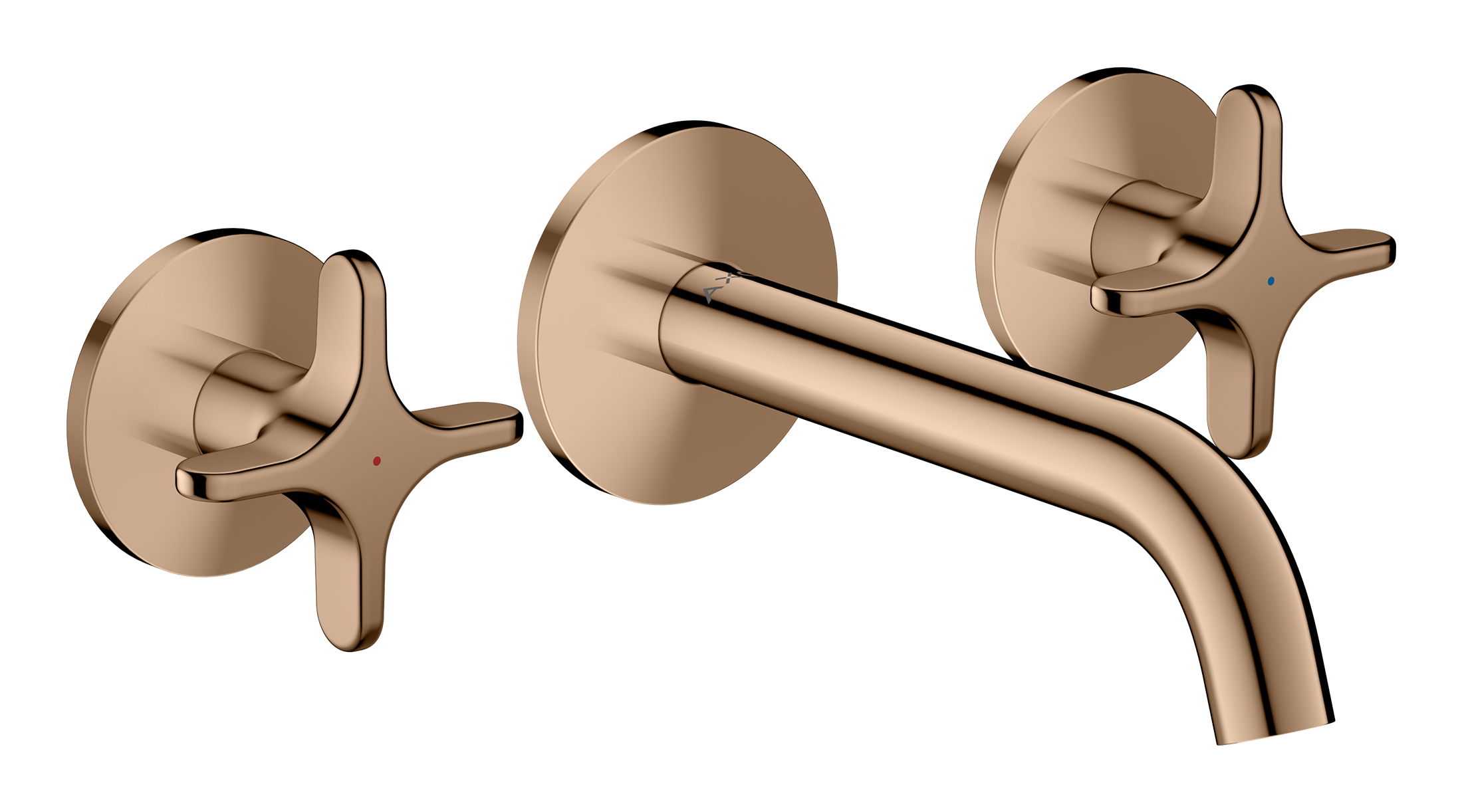 3-hole basin mixer for concealed installation wall-mounted with spout 160 mm and cross handles