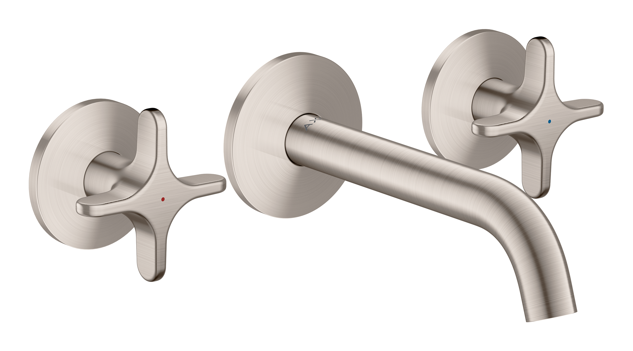 3-hole basin mixer for concealed installation wall-mounted with spout 160 mm and cross handles