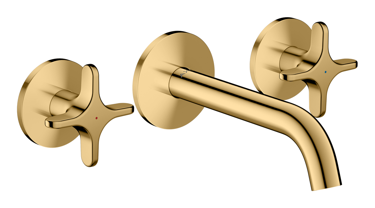 3-hole basin mixer for concealed installation wall-mounted with spout 160 mm and cross handles
