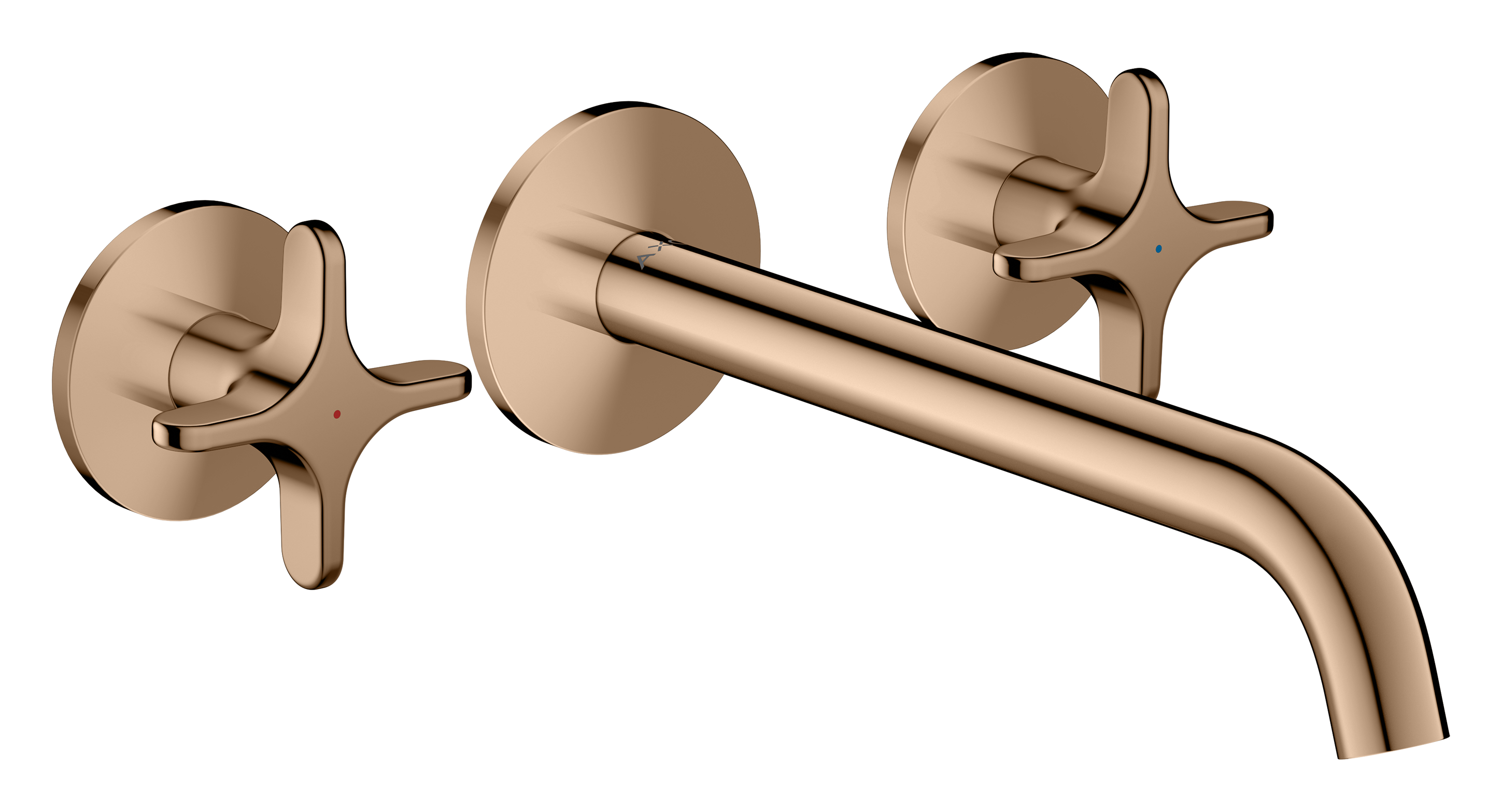 3-hole basin mixer for concealed installation wall-mounted with spout 220 mm and cross handles
