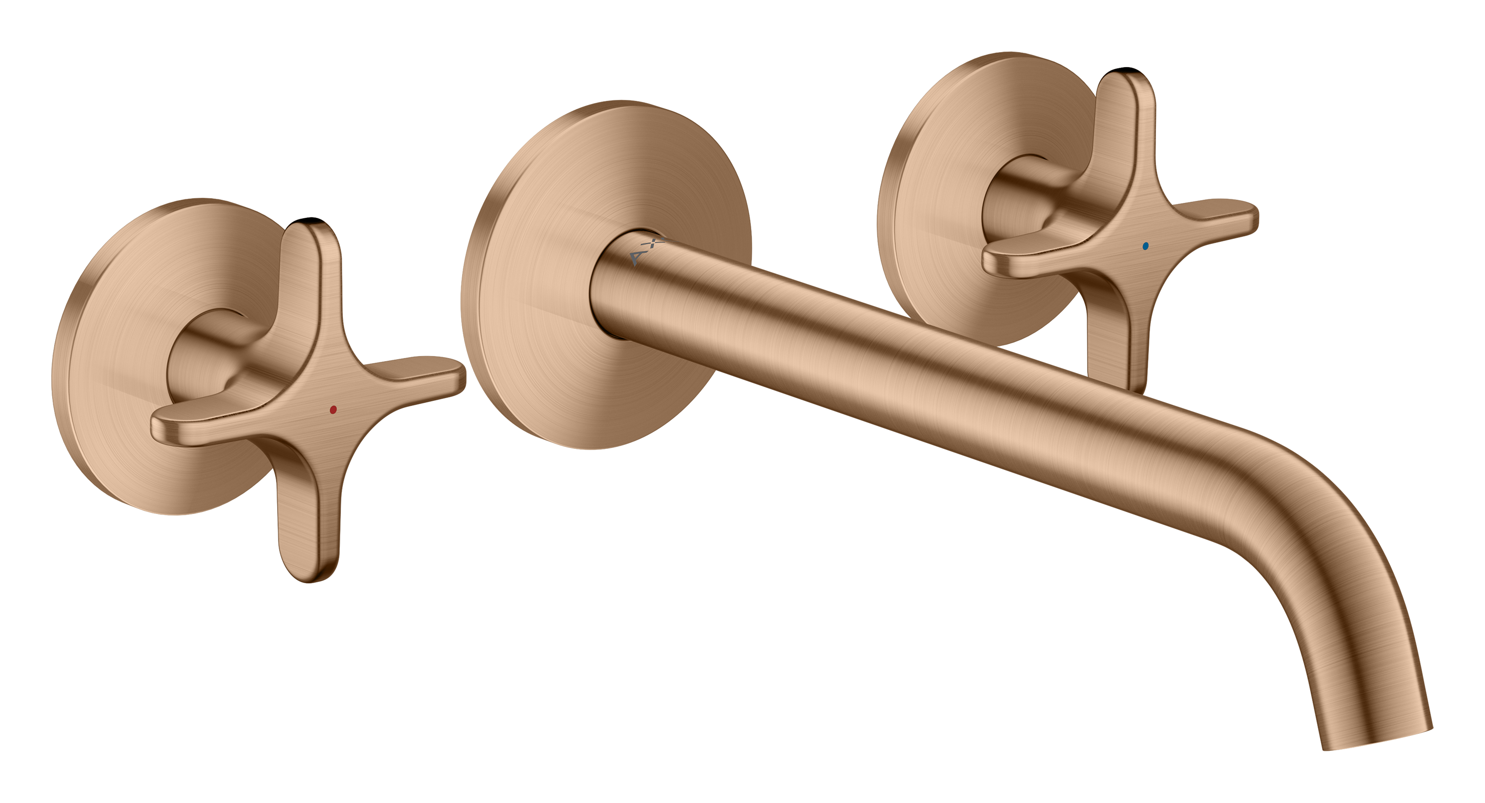 暗装3孔面盆龙头带出水嘴220mm和十字把手