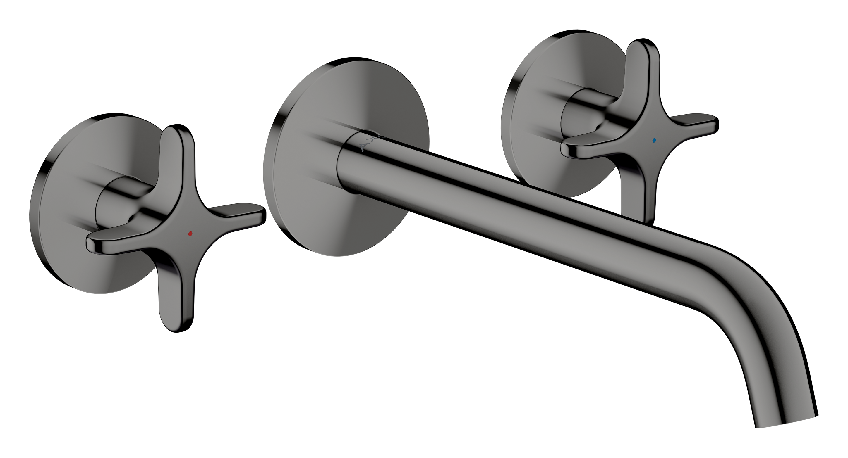 3-hole basin mixer for concealed installation wall-mounted with spout 220 mm and cross handles