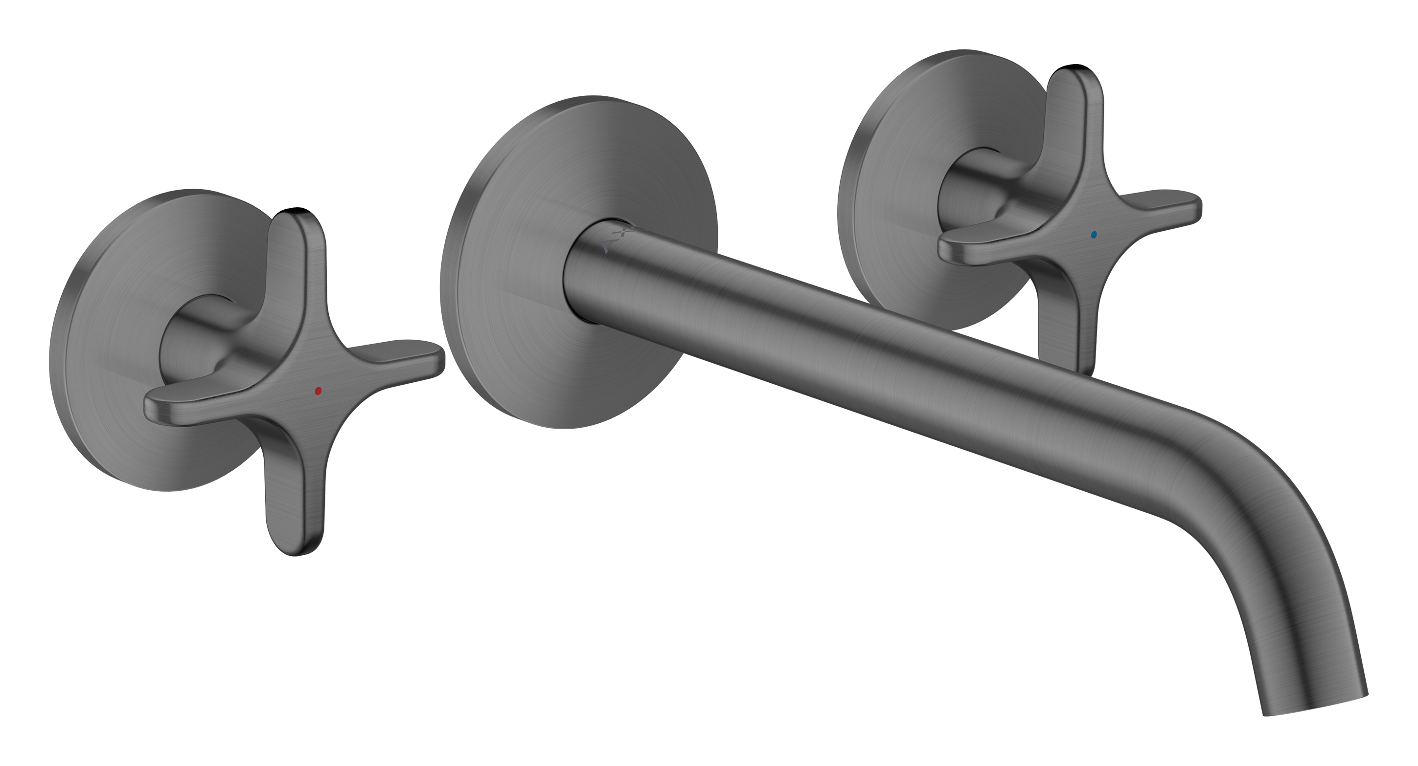 3-hole basin mixer for concealed installation wall-mounted with spout 220 mm and cross handles