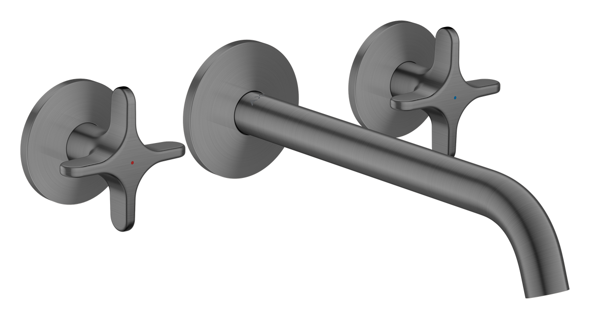3-hole basin mixer for concealed installation wall-mounted with spout 220 mm and cross handles