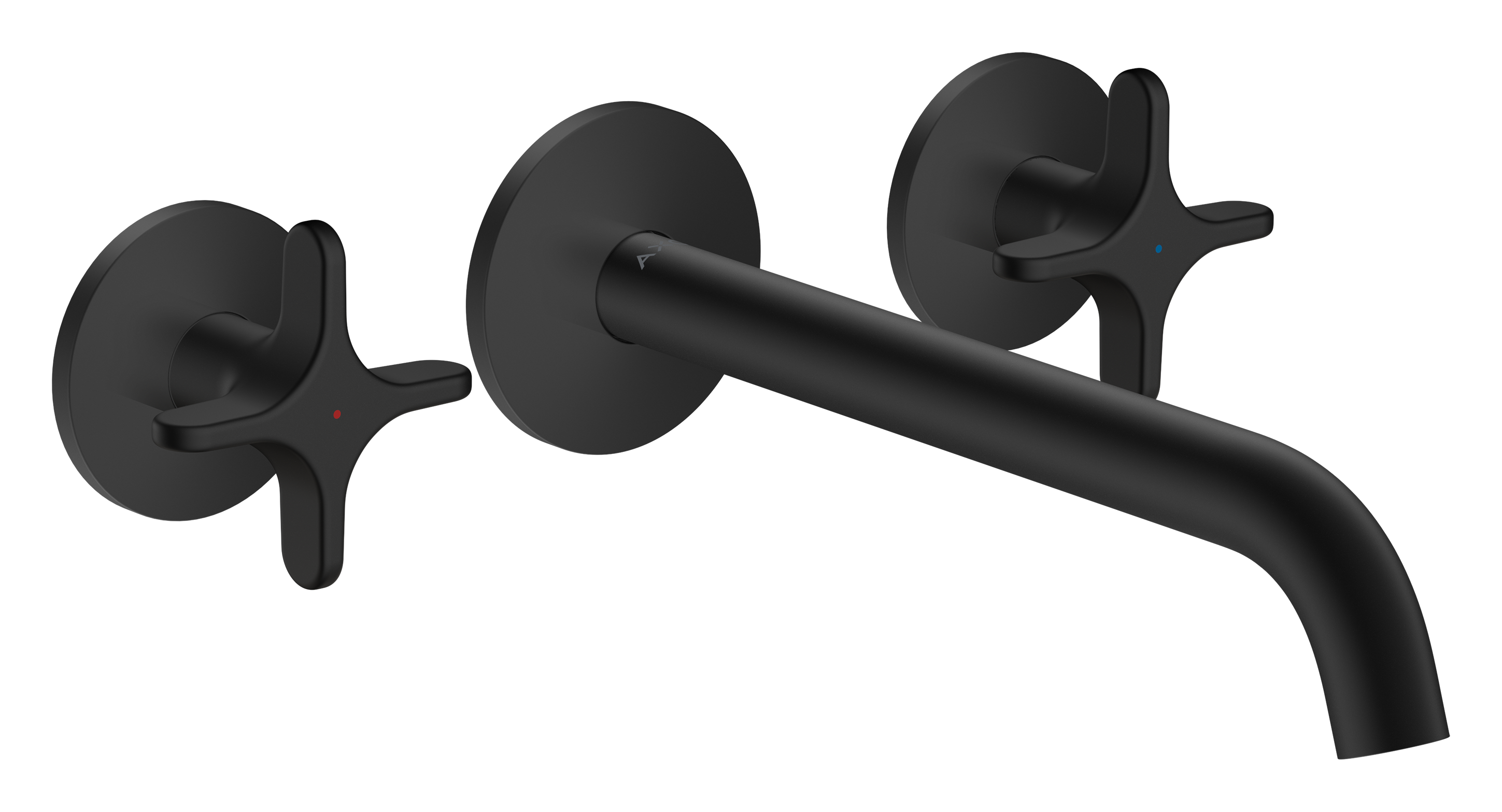 3-hole basin mixer for concealed installation wall-mounted with spout 220 mm and cross handles