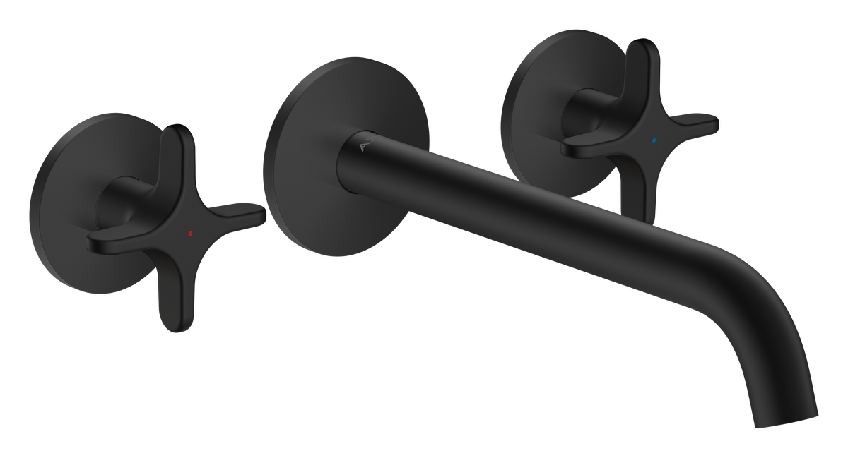 3-hole basin mixer for concealed installation wall-mounted with spout 220 mm and cross handles