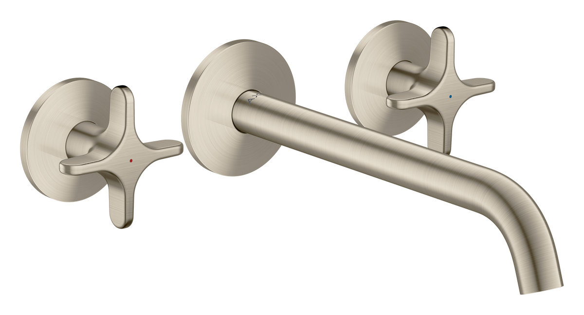 3-hole bath mixer for concealed installation wall-mounted with cross handles