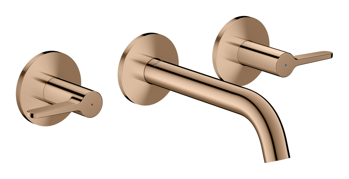 3-hole basin mixer for concealed installation wall-mounted with spout 160 mm and lever handles