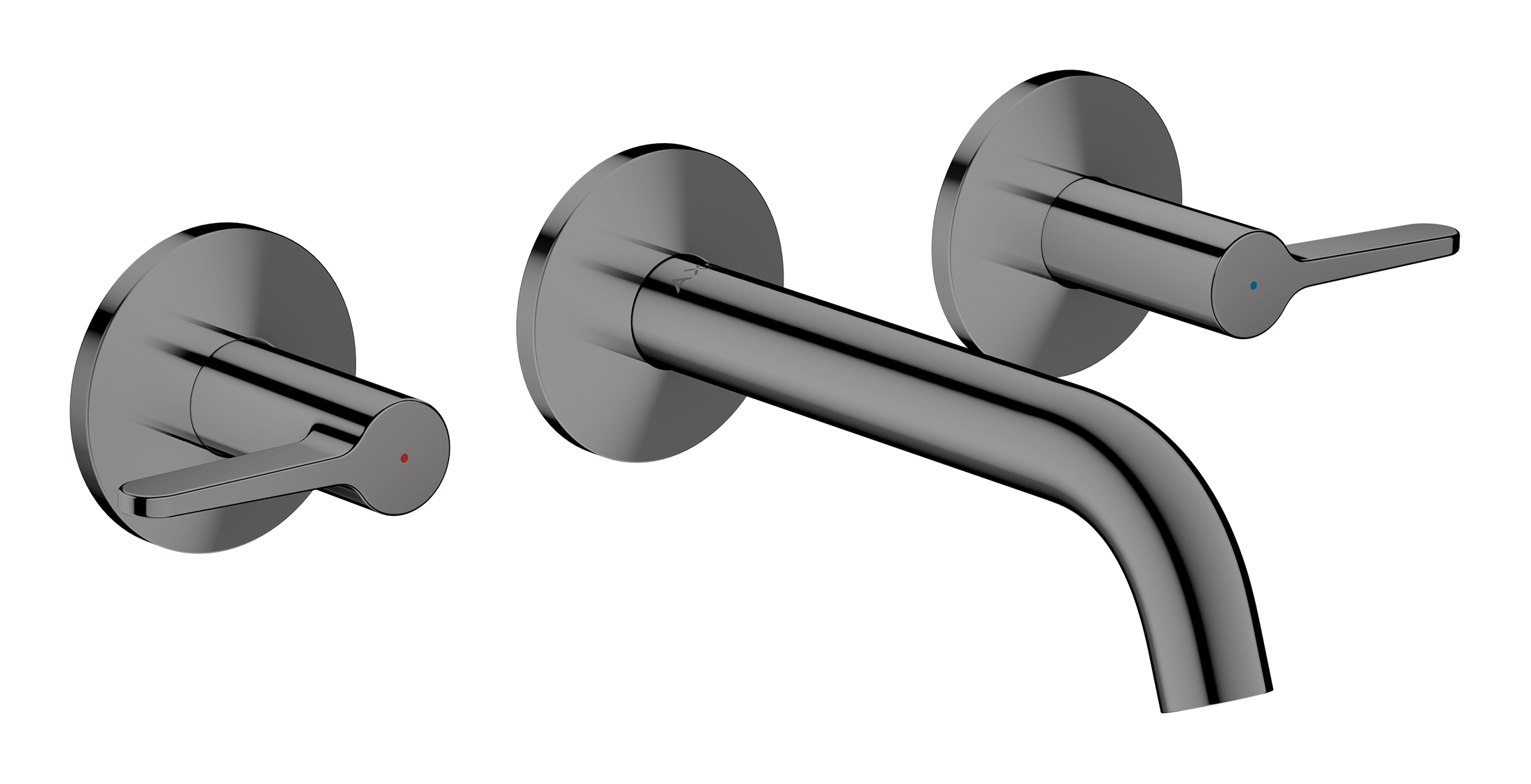 3-hole basin mixer for concealed installation wall-mounted with spout 160 mm and lever handles