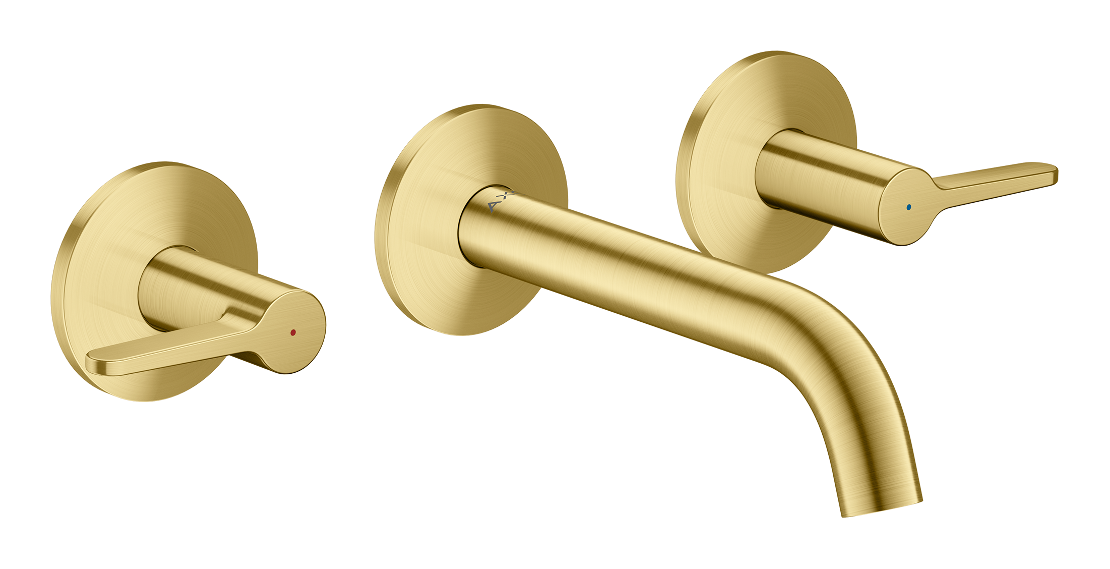 3-hole basin mixer for concealed installation wall-mounted with spout 160 mm and lever handles