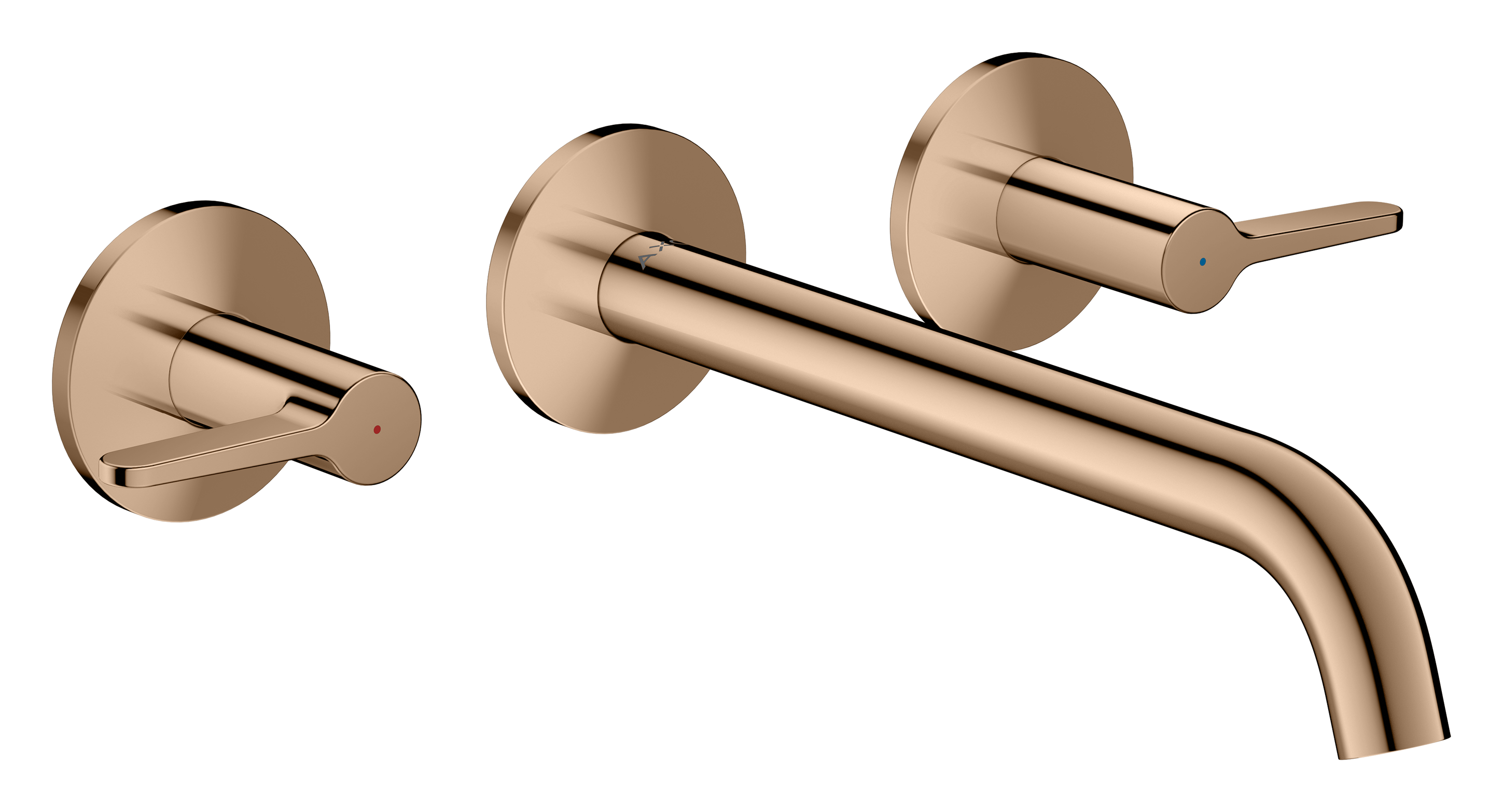 3-hole basin mixer for concealed installation wall-mounted with spout 220 mm and lever handles