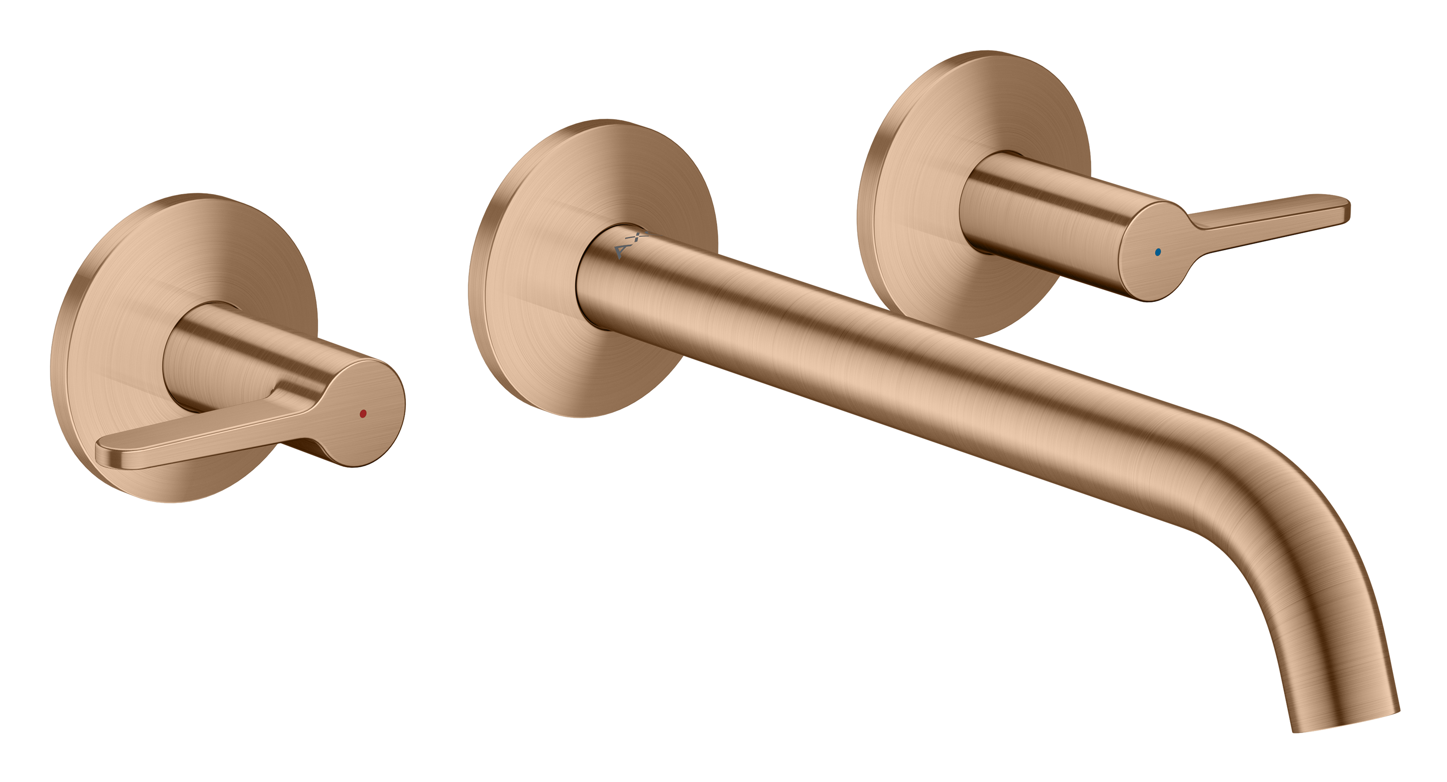 3-hole basin mixer for concealed installation wall-mounted with spout 220 mm and lever handles