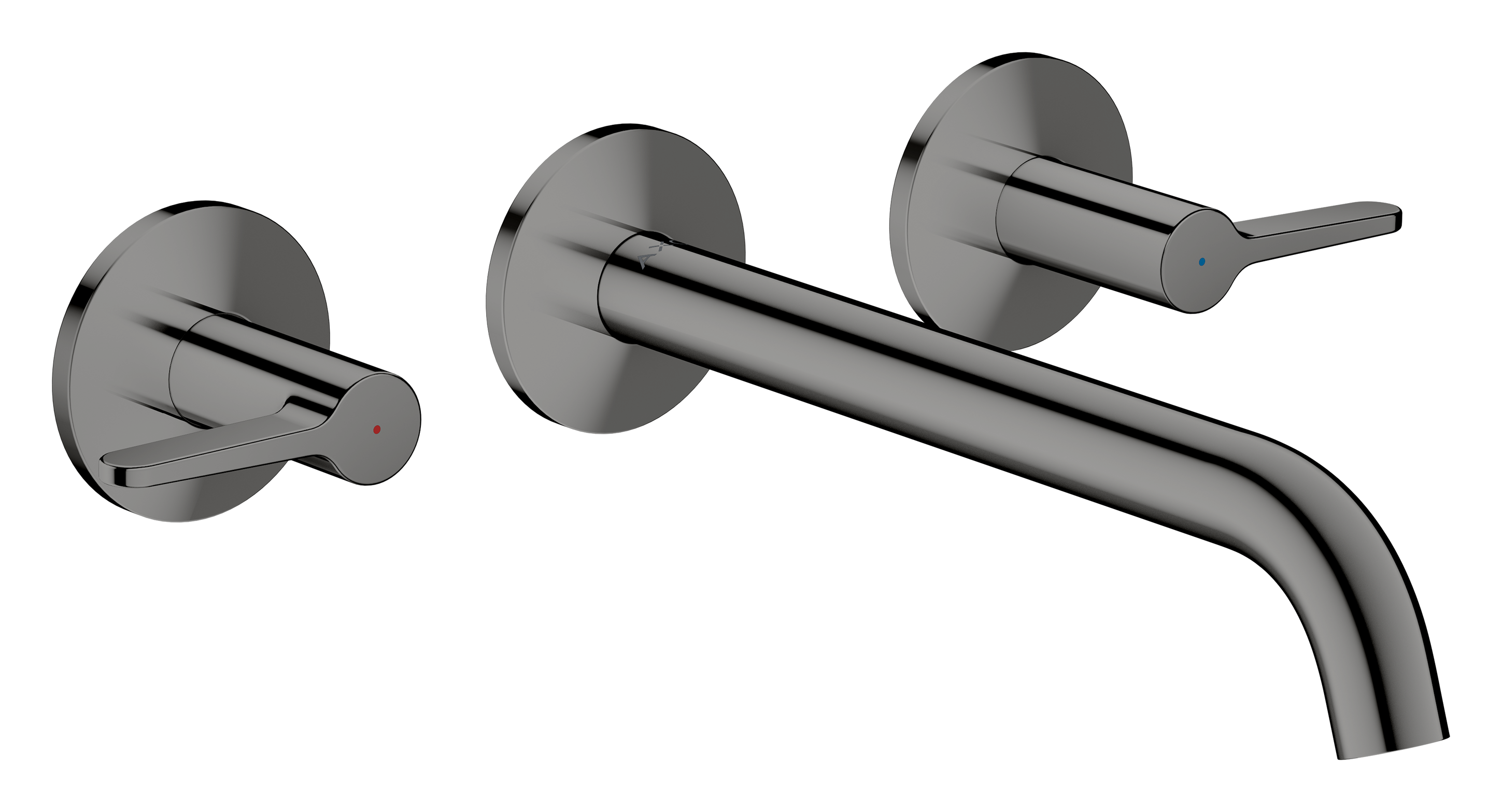 3-hole basin mixer for concealed installation wall-mounted with spout 220 mm and lever handles