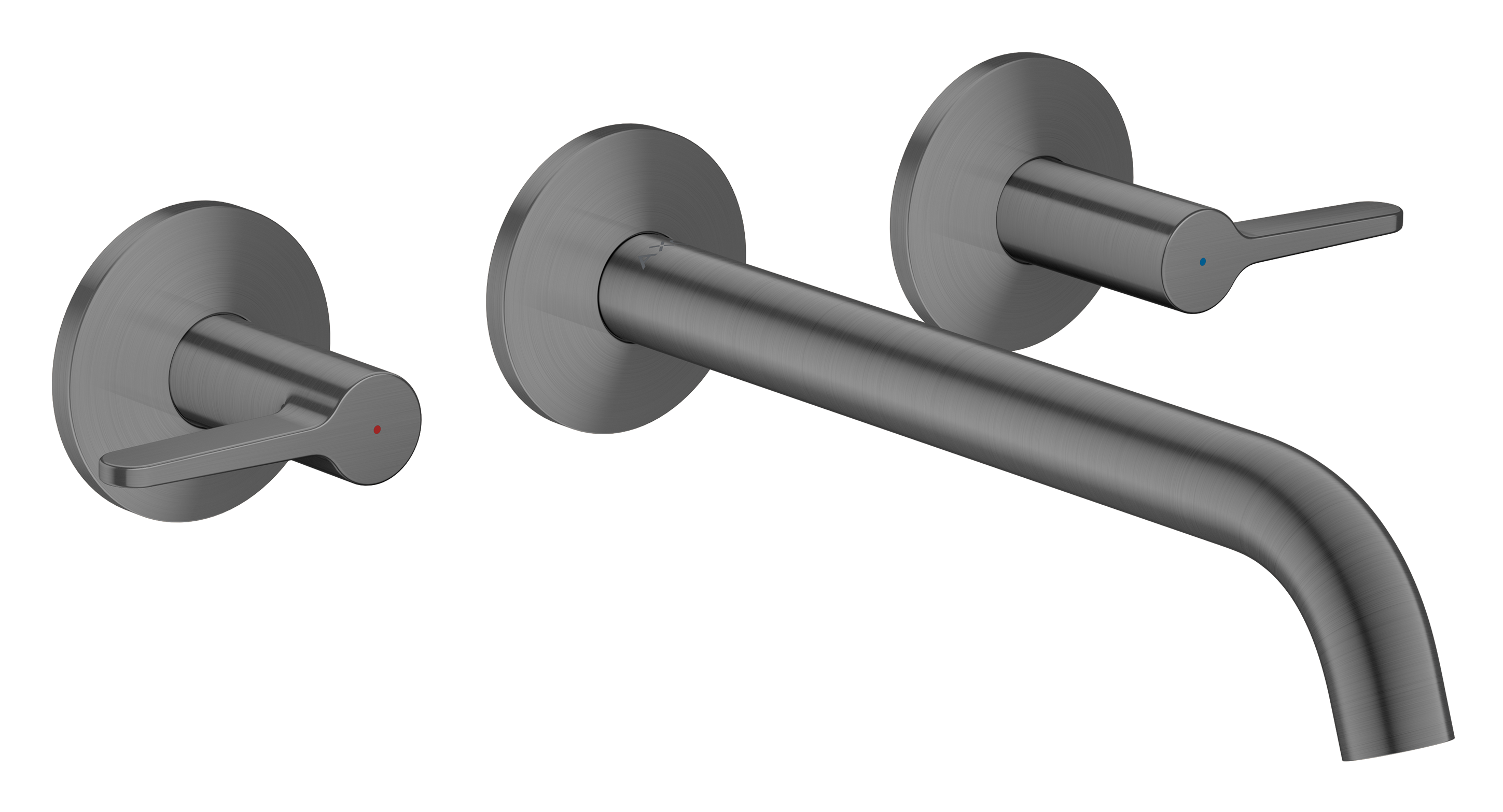 3-hole basin mixer for concealed installation wall-mounted with spout 220 mm and lever handles