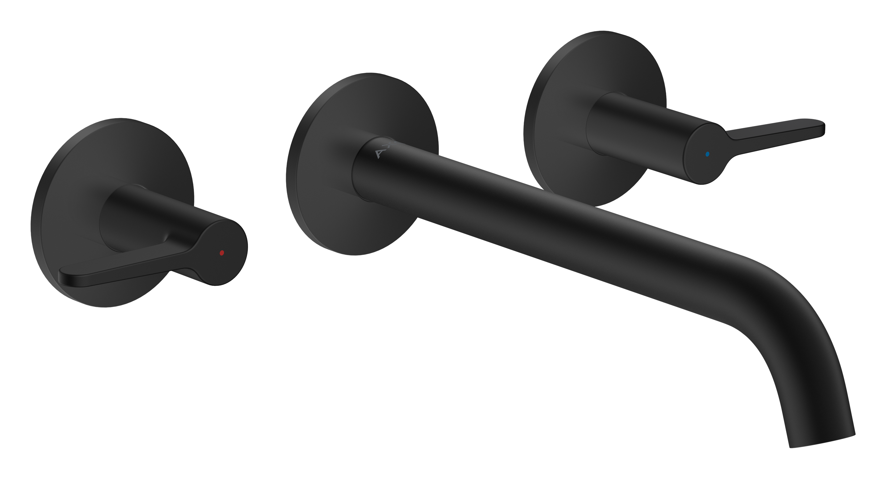 3-hole basin mixer for concealed installation wall-mounted with spout 220 mm and lever handles