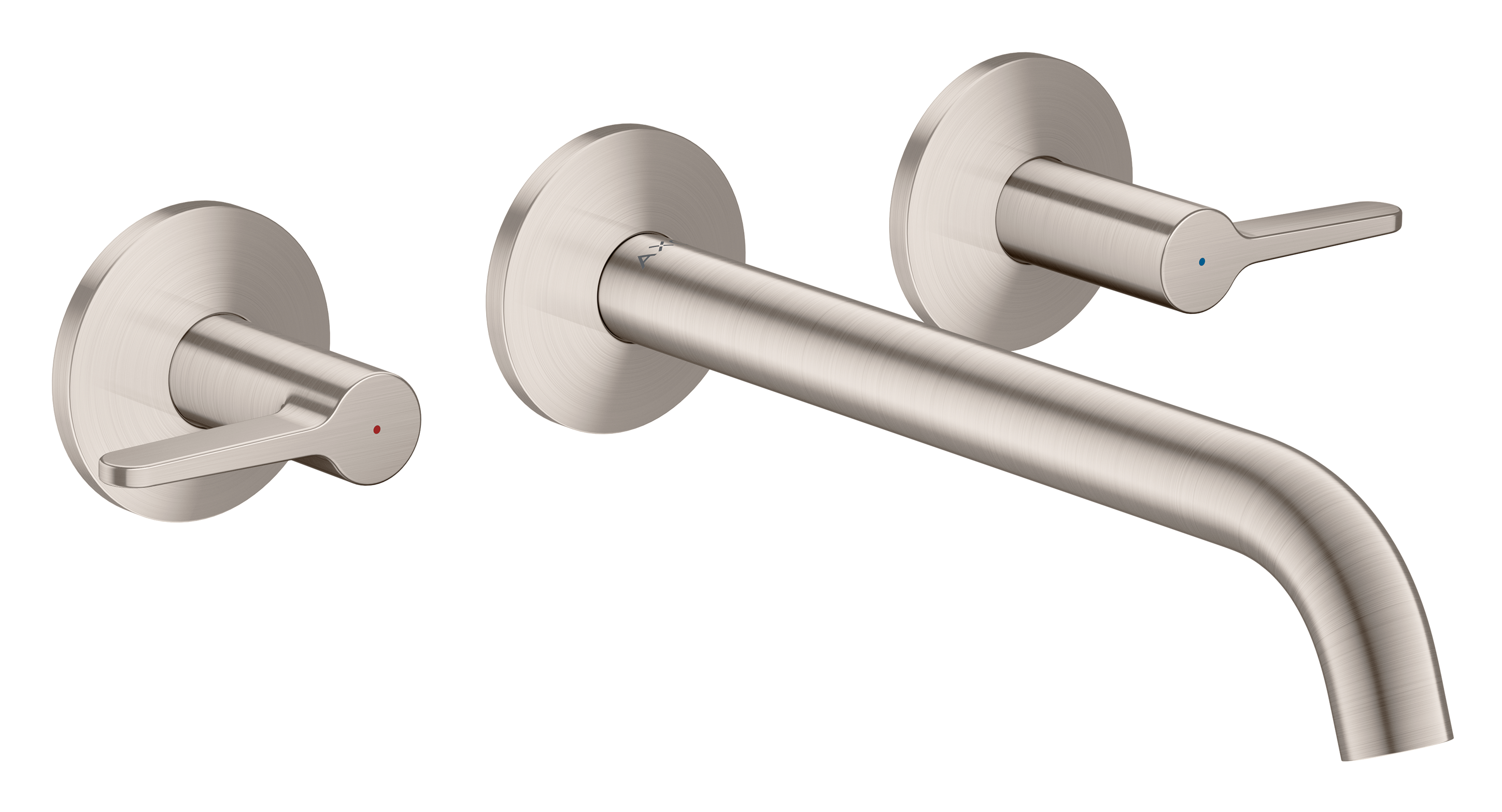 3-hole basin mixer for concealed installation wall-mounted with spout 220 mm and lever handles