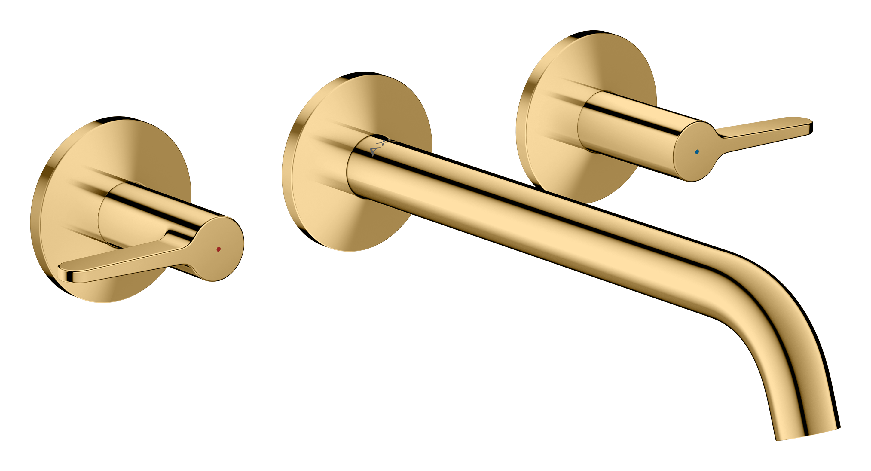 3-hole basin mixer for concealed installation wall-mounted with spout 220 mm and lever handles