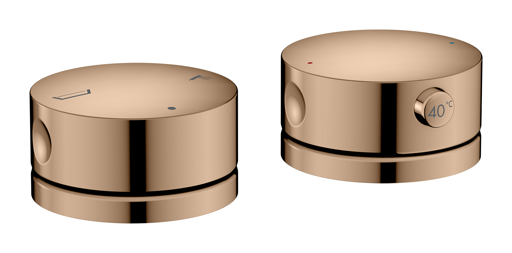 2-gats thermostatische mengkraan op badrand