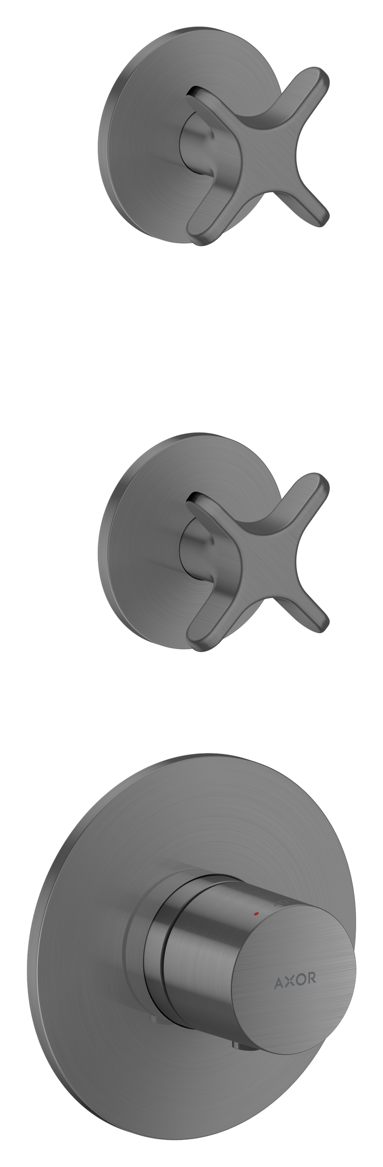 Módulo de termostato empotrado para 2 funciones con maneta de cruceta